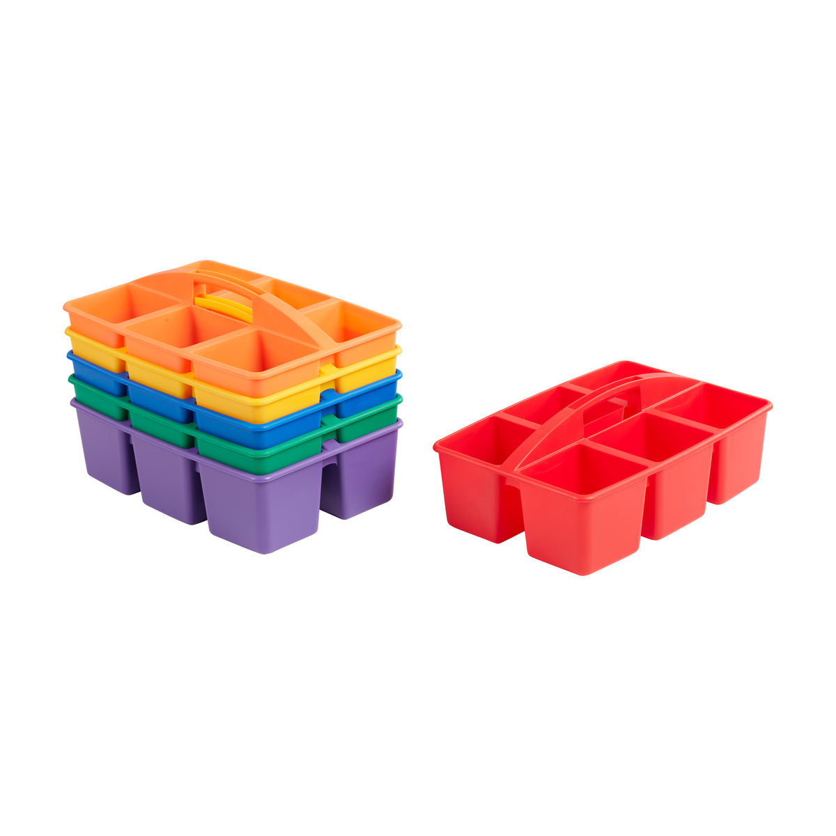 6-Compartment Large Plastic Caddy, 6-Pack