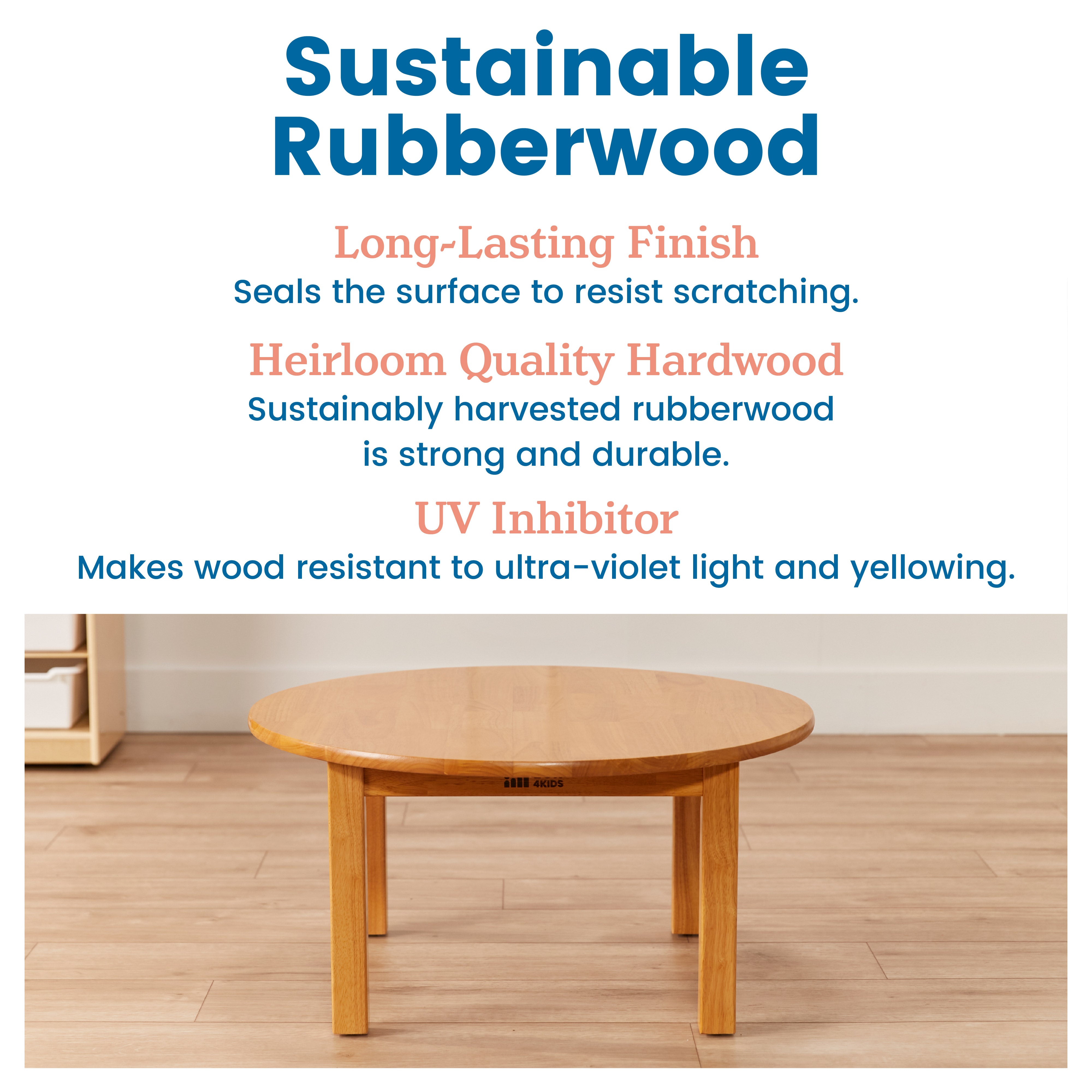 Hardwood Table with 14in Legs