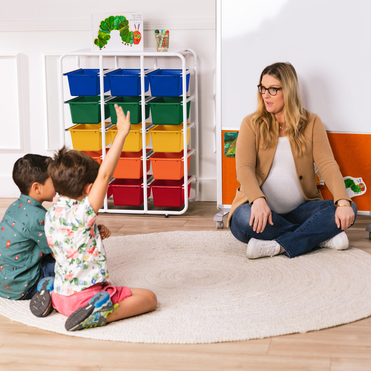 5-Tier Storage Rack with 15 Cubby Bins, 5x3