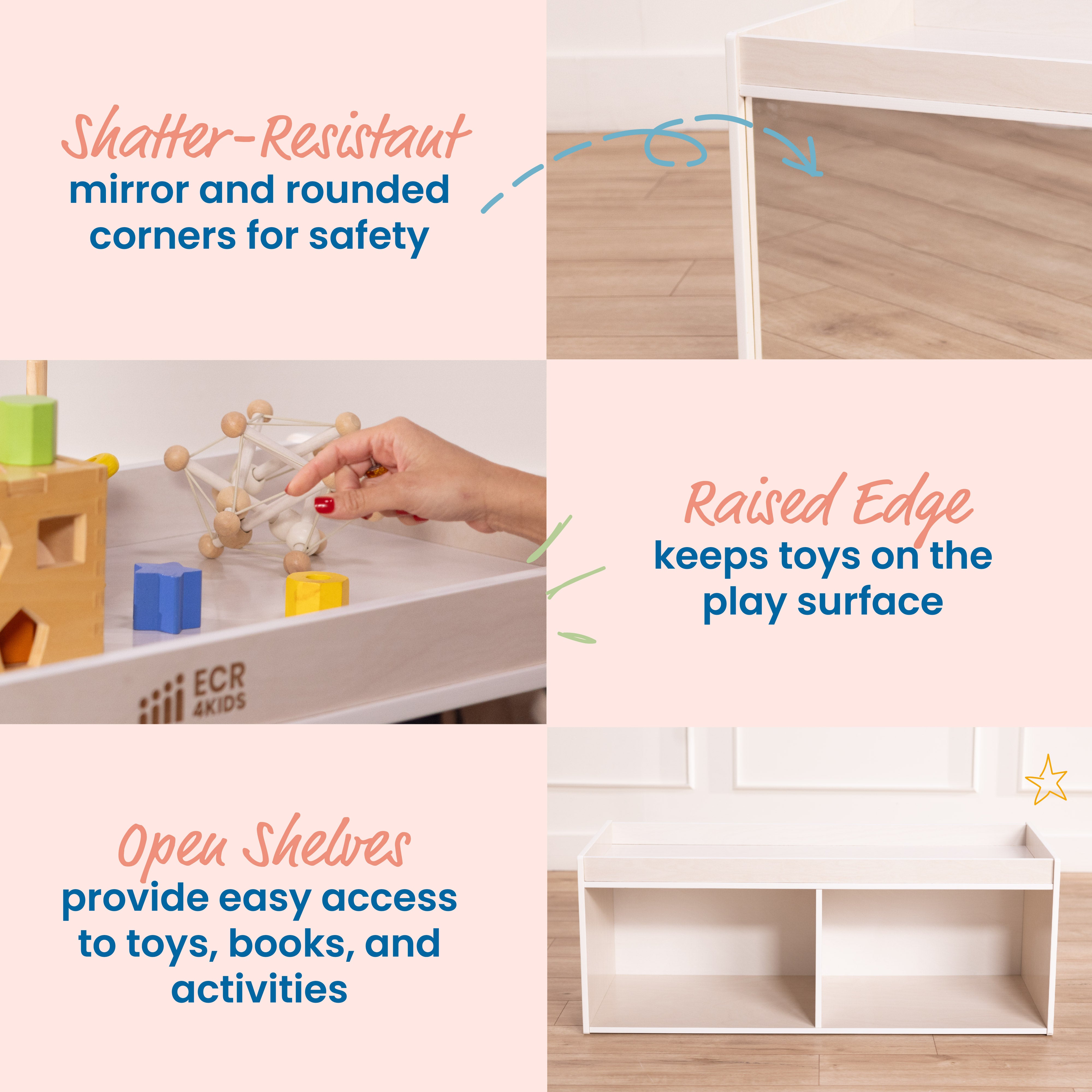 Storage Cabinet with Activity Top and Mirror