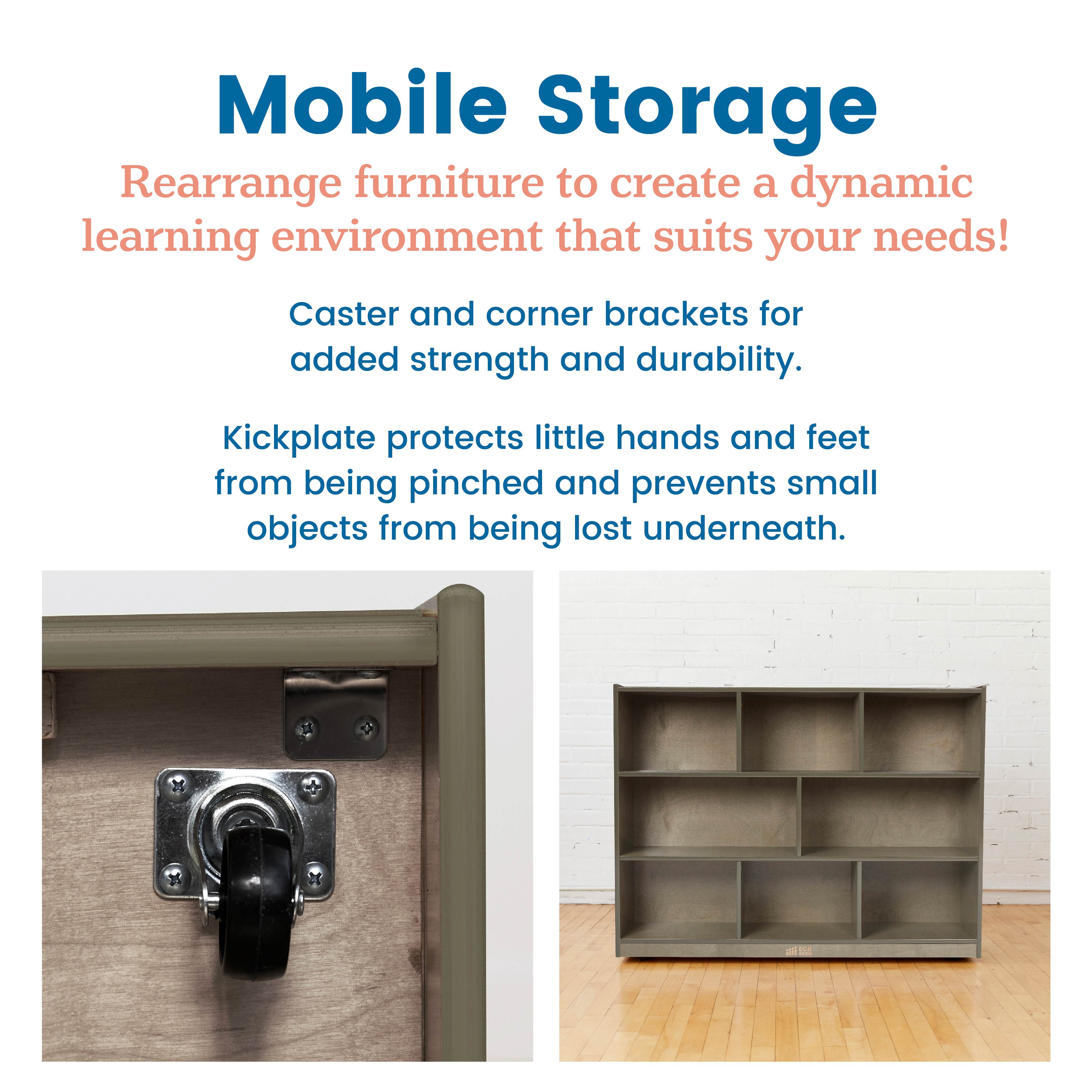 8-Compartment Mobile Storage Cabinet, Elementary
