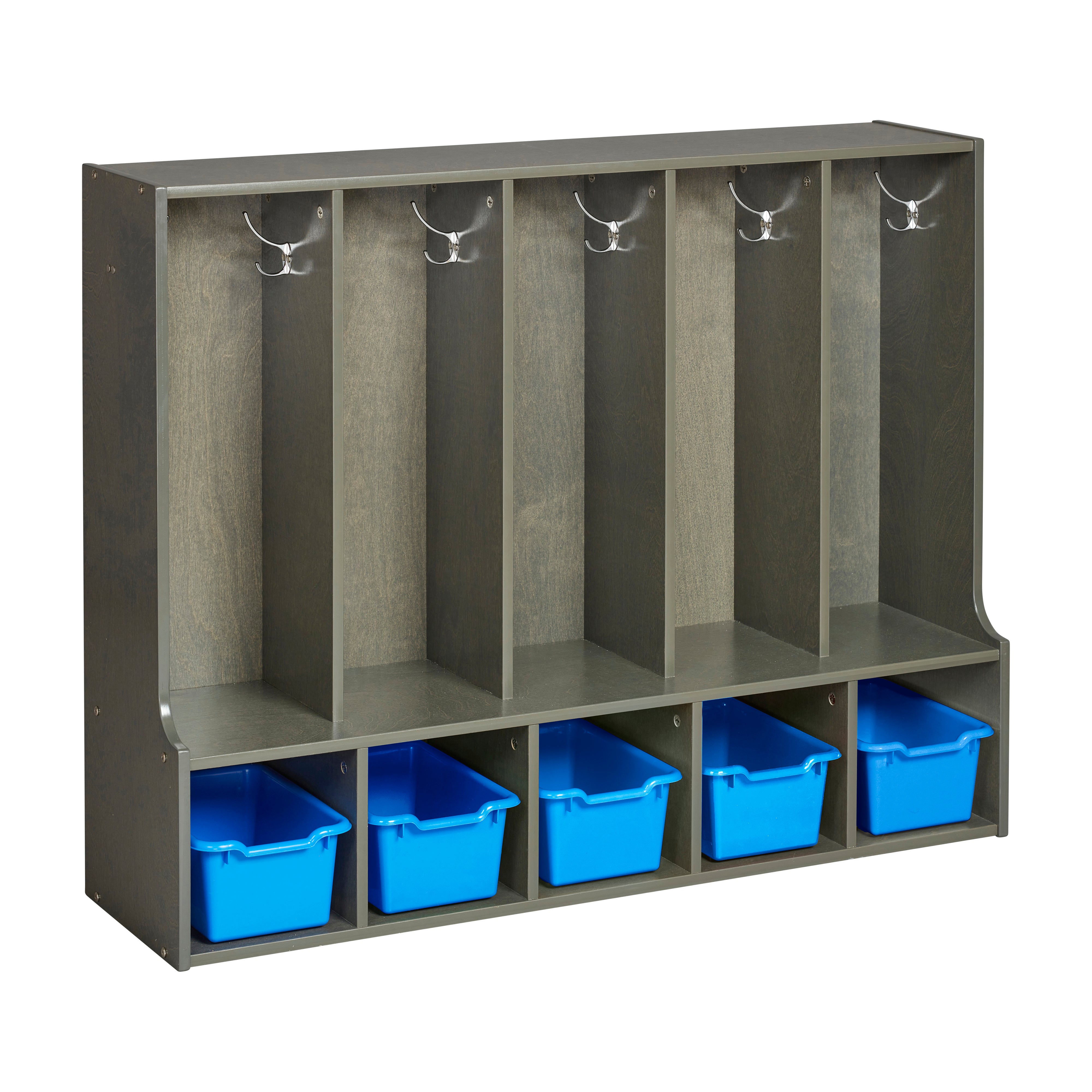Streamline 5-Section Toddler Coat Locker with Bench and Bins