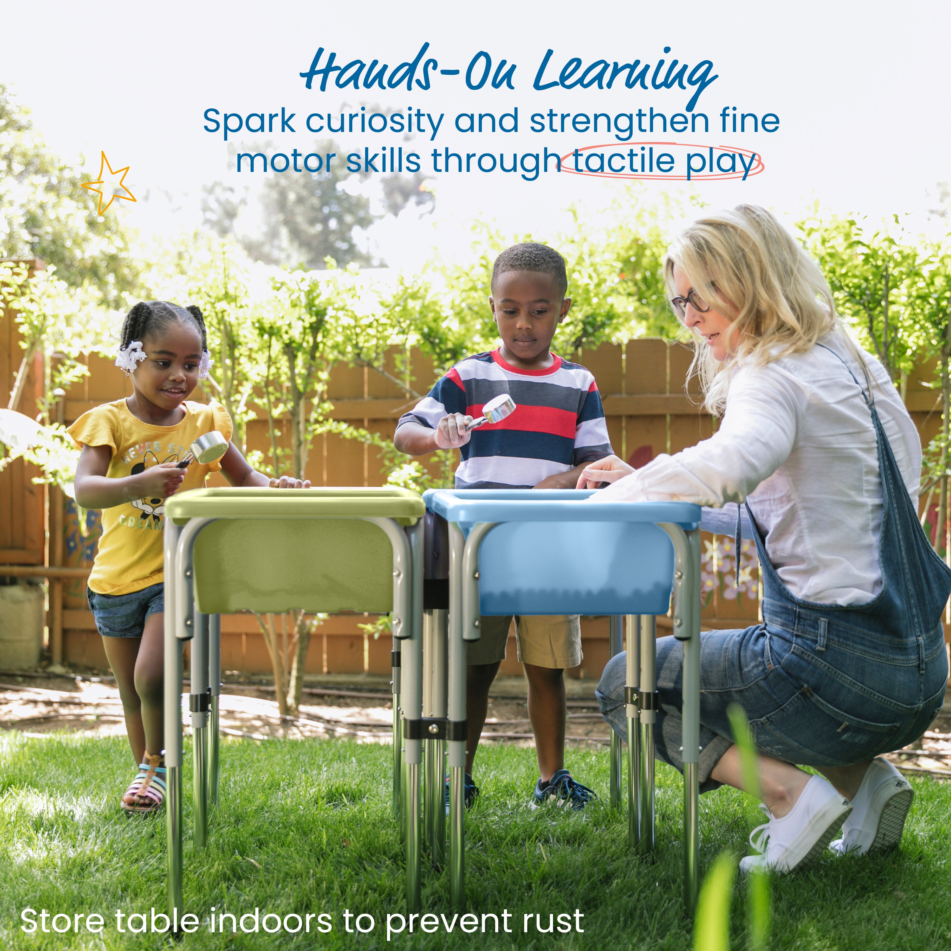 4-Station Sand and Water Adjustable Play Table