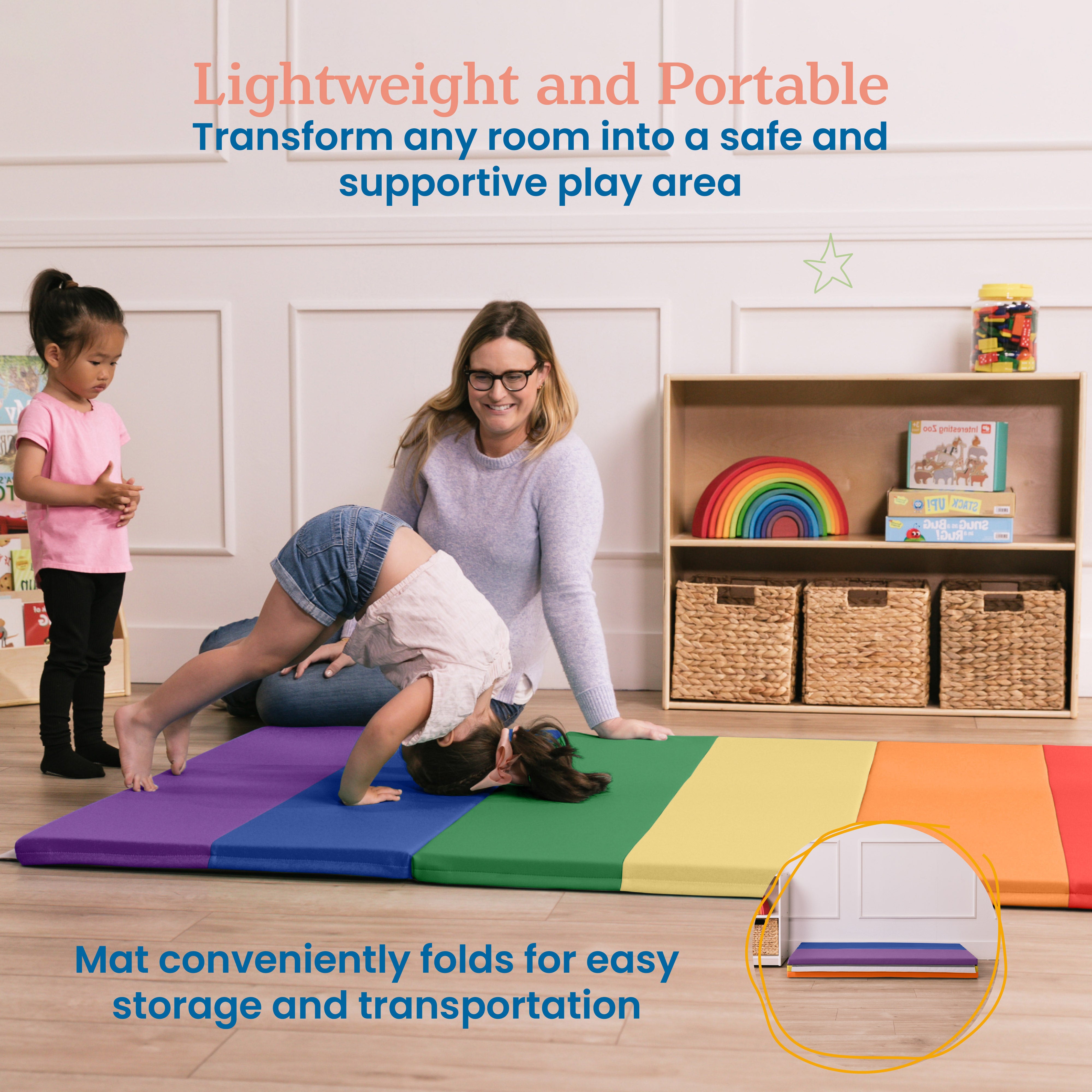 6-Section Rainbow Runway Activity Mat