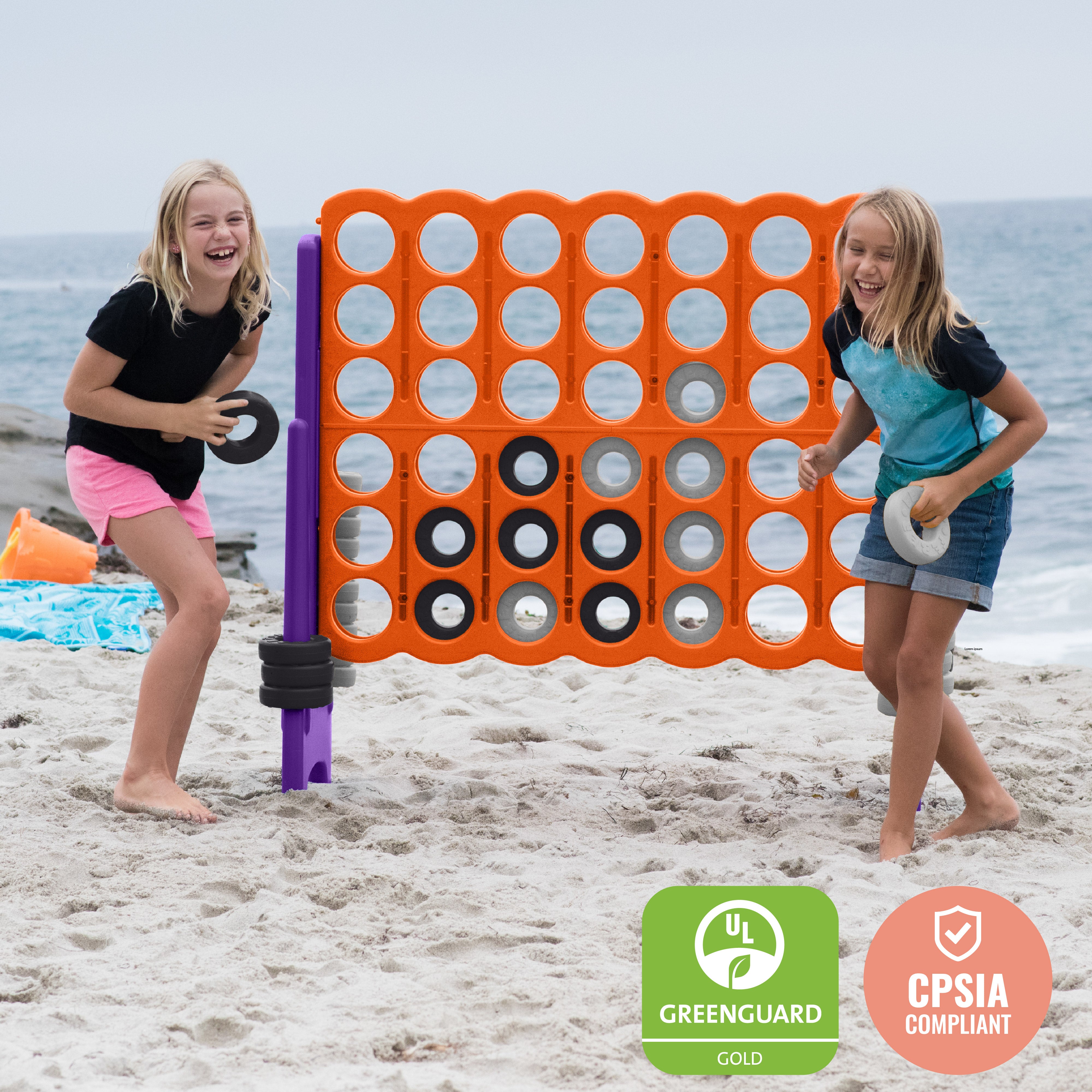 Jumbo 4-To-Score Giant Game with 42 Rings and Reset Sliders