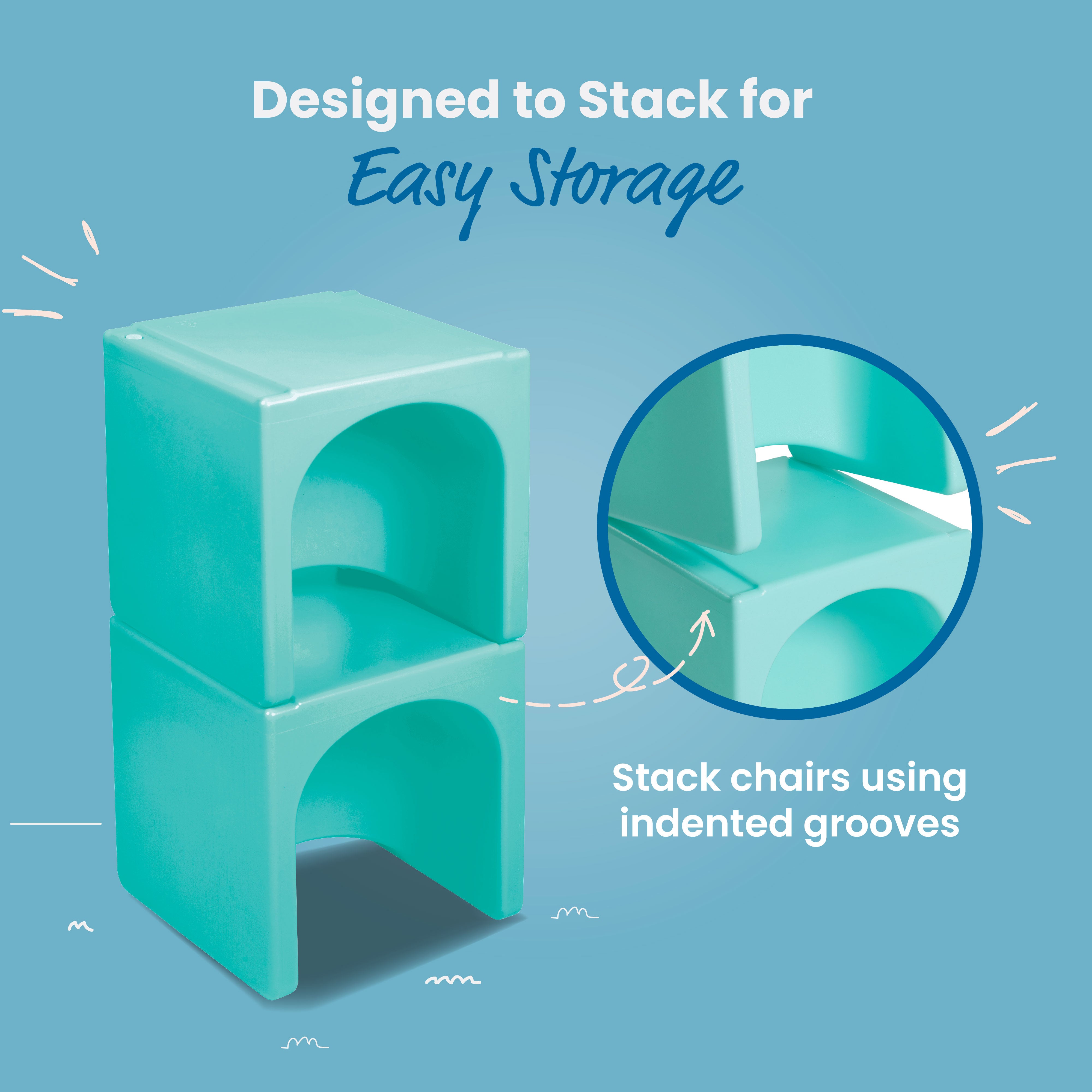 Tri-Me Table and Cube Chair Set, 3-Piece