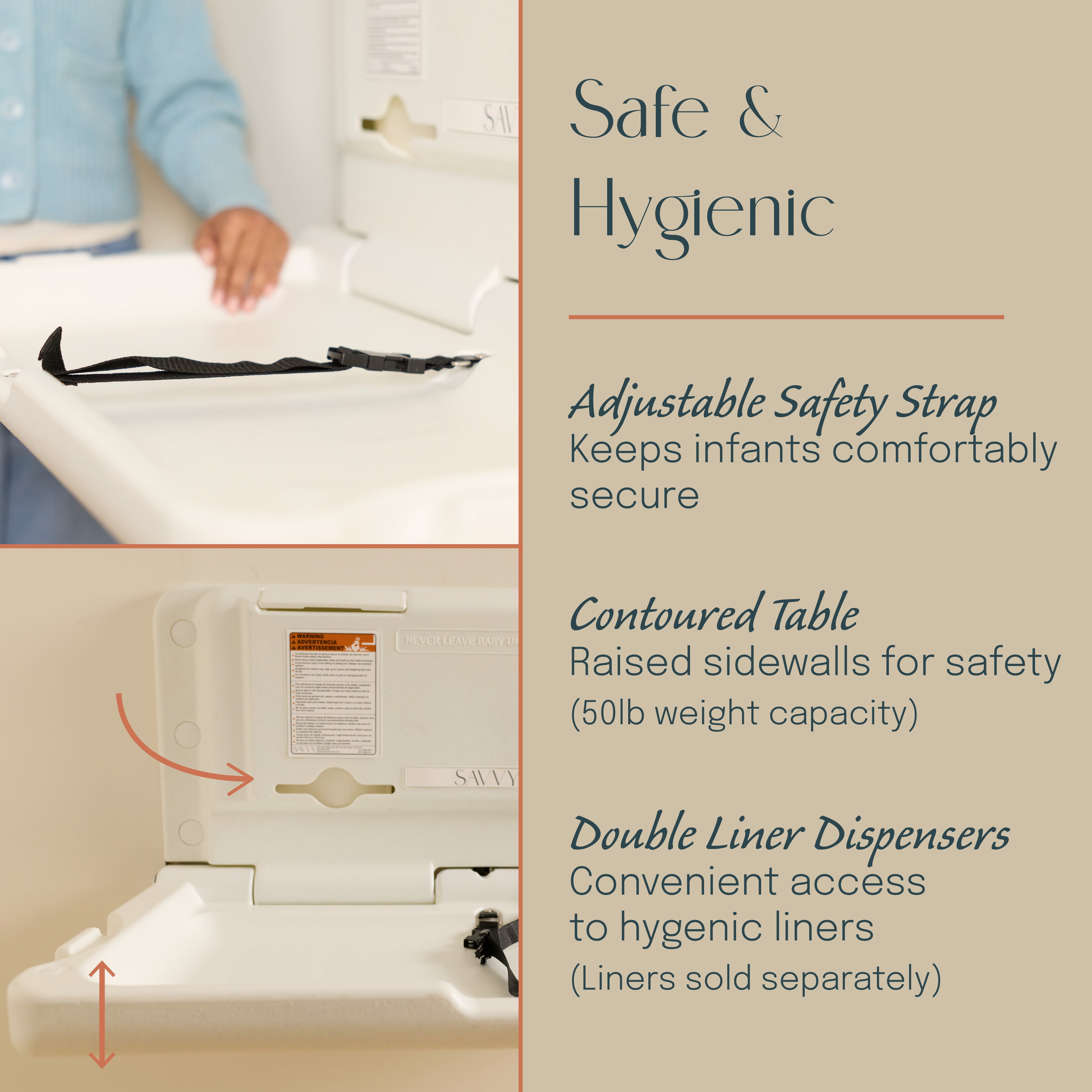 Commercial Wall-Mounted Baby Changing Station