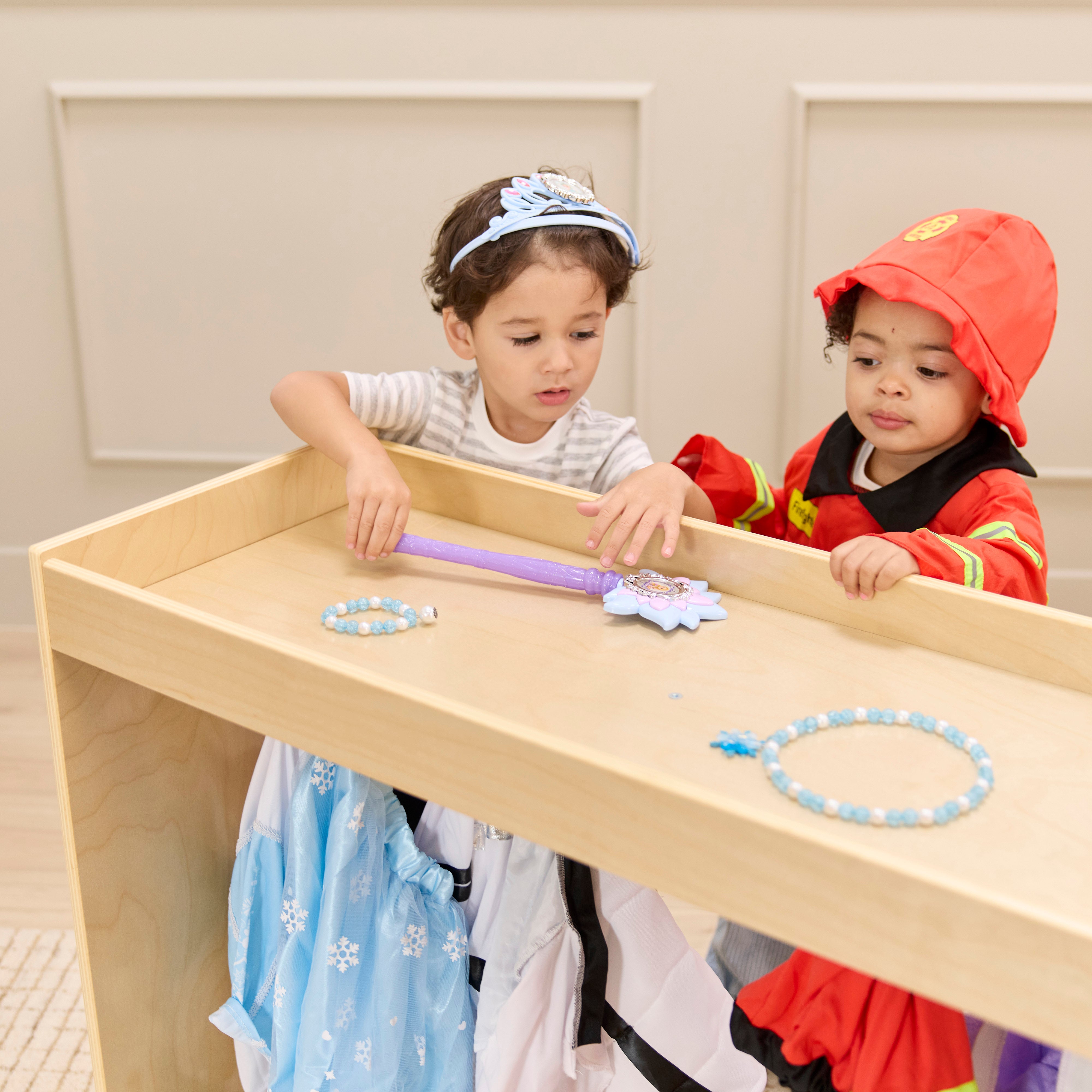 Double-Sided Toddler Dress-Up Island with Mirror