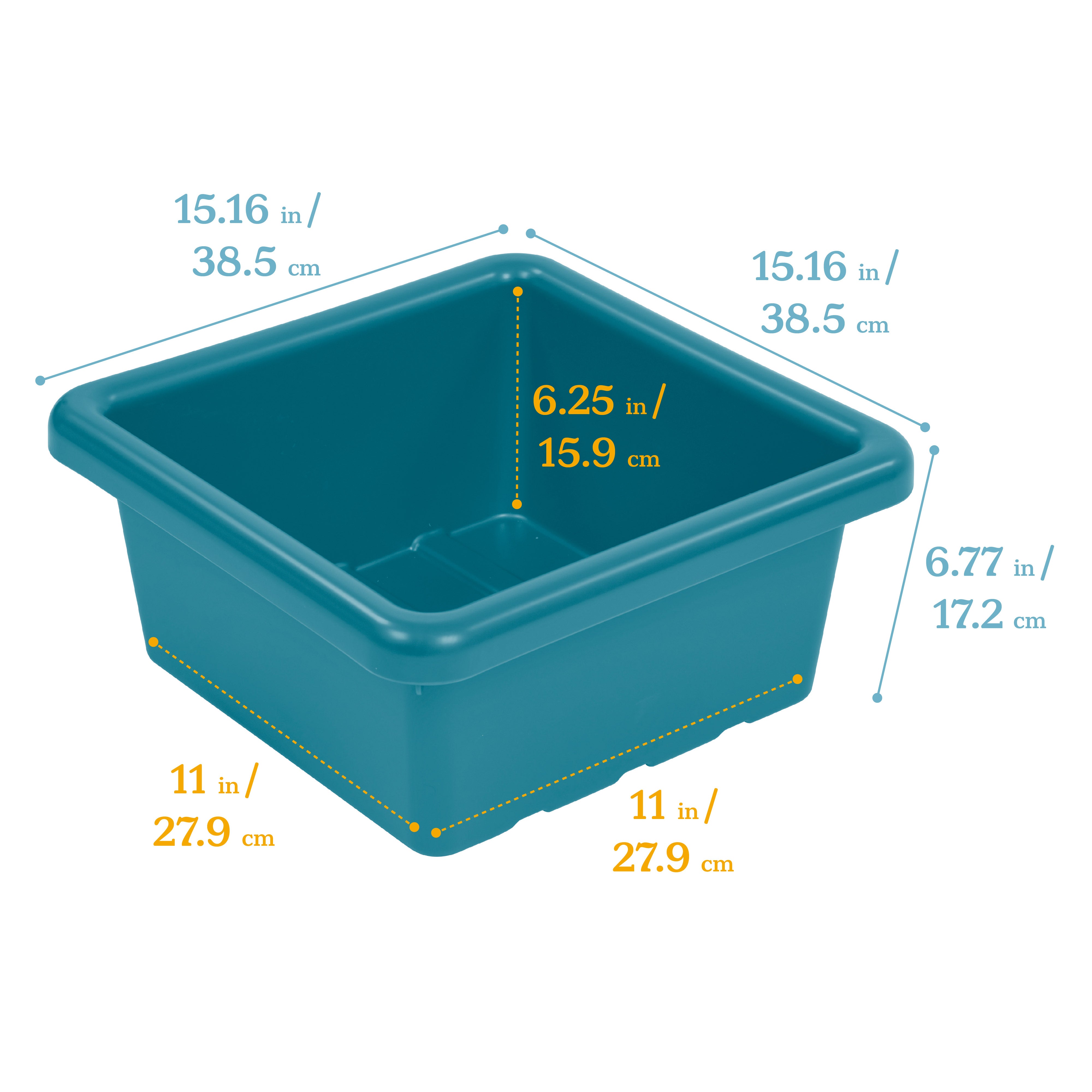 Stackable Square Bins with Non-Snap Lids, 4-Pack