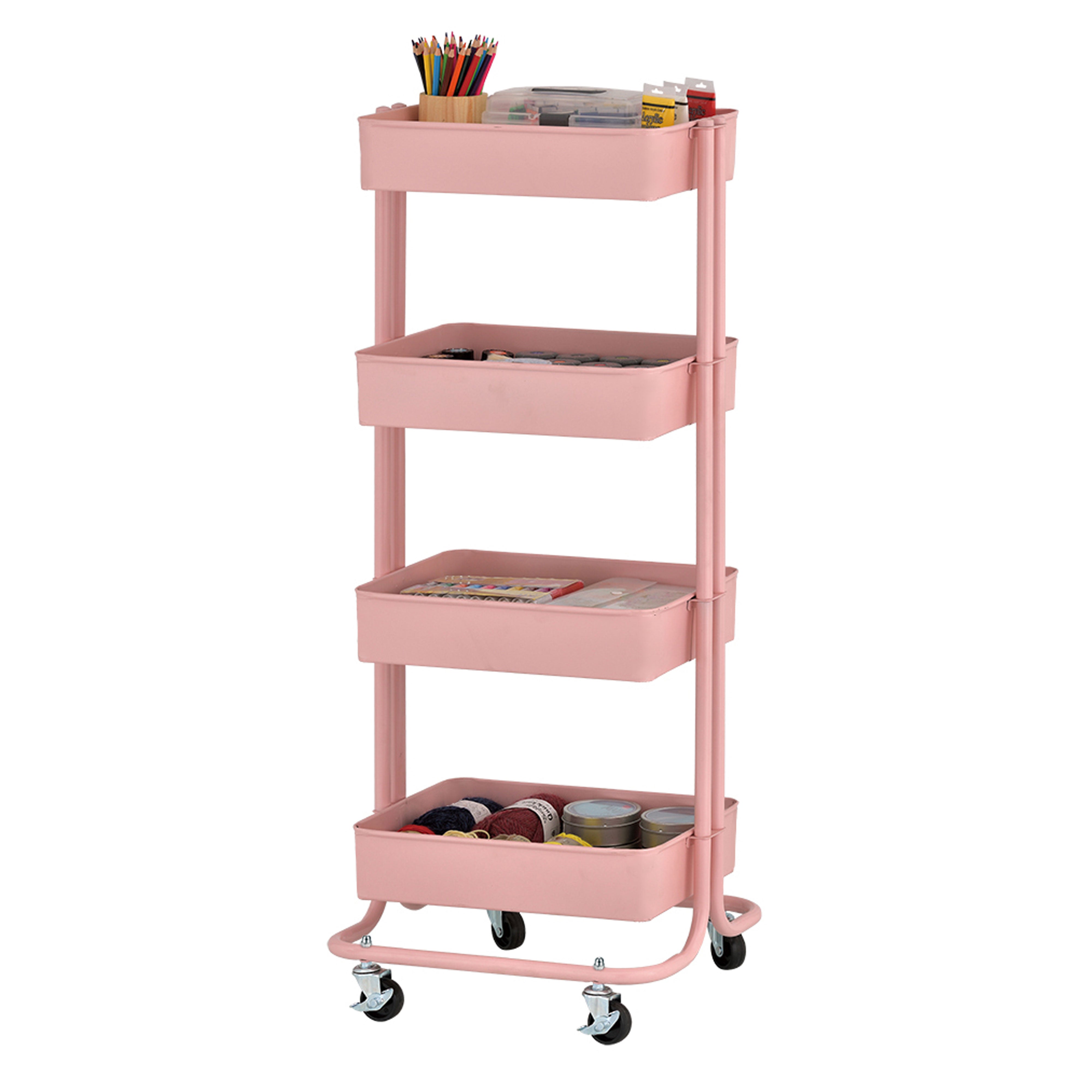4-Tier Metal Rolling Utility Cart