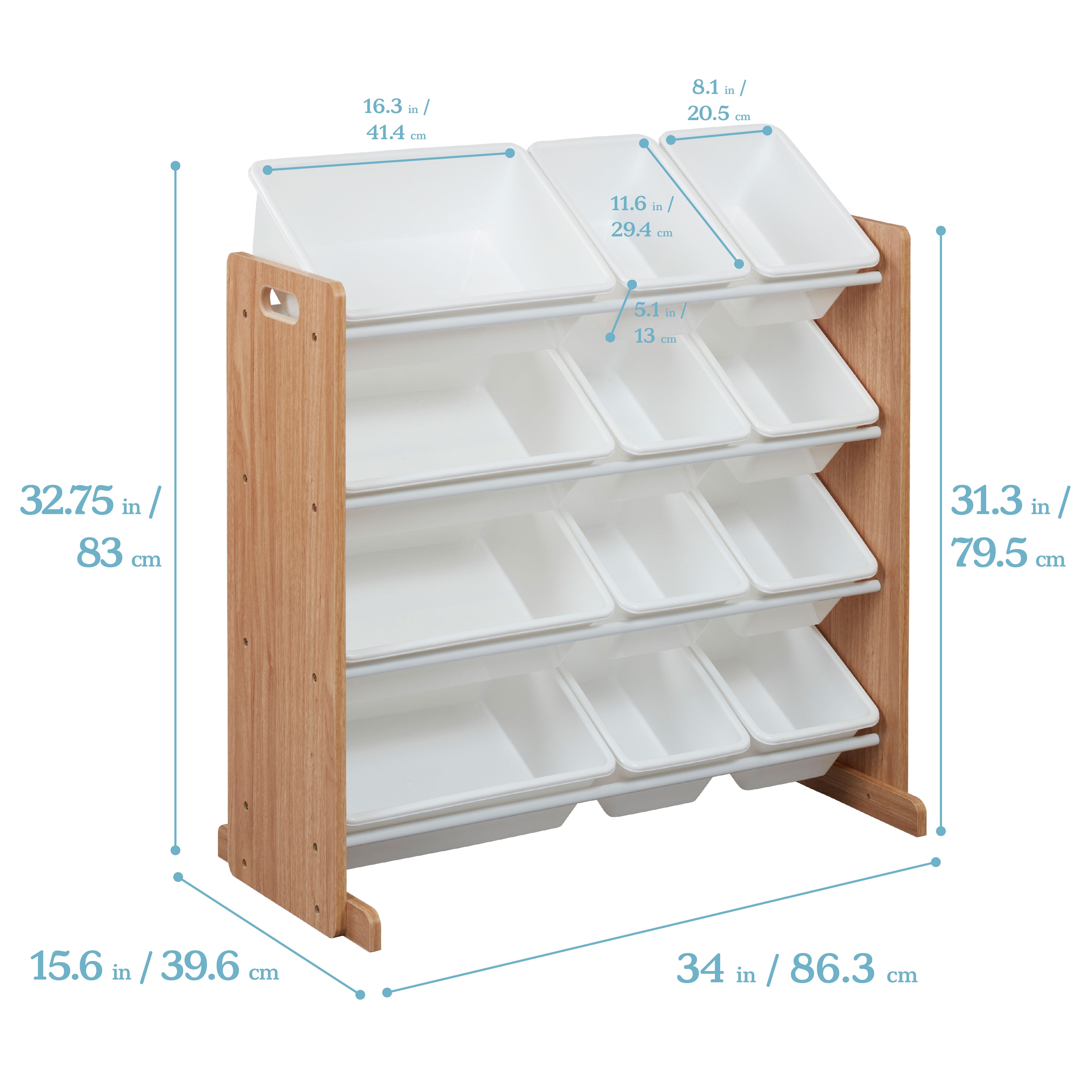 4-Tier Organizer with 12 Bins
