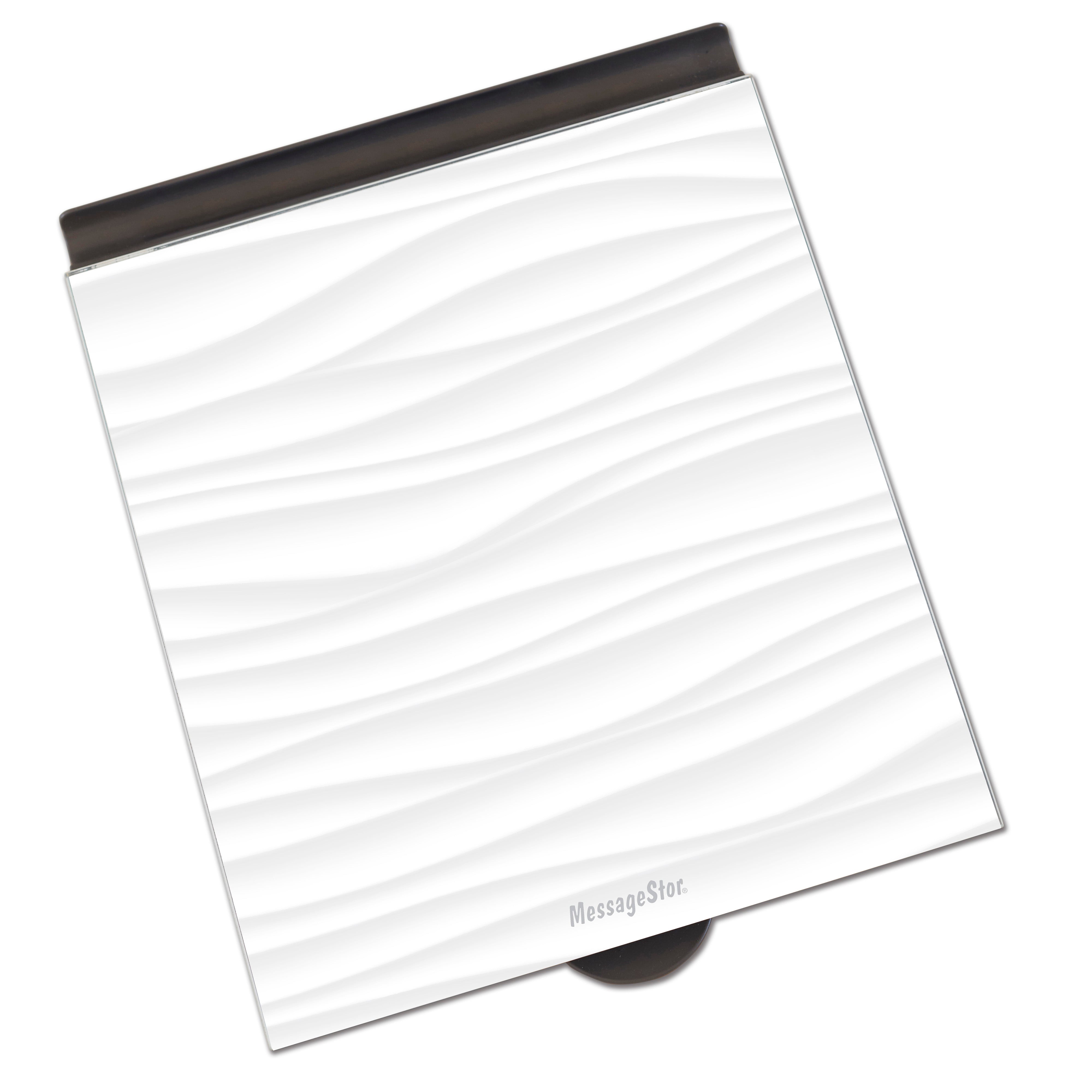 MessageStor Dry-Erase Glass Board Memo Station