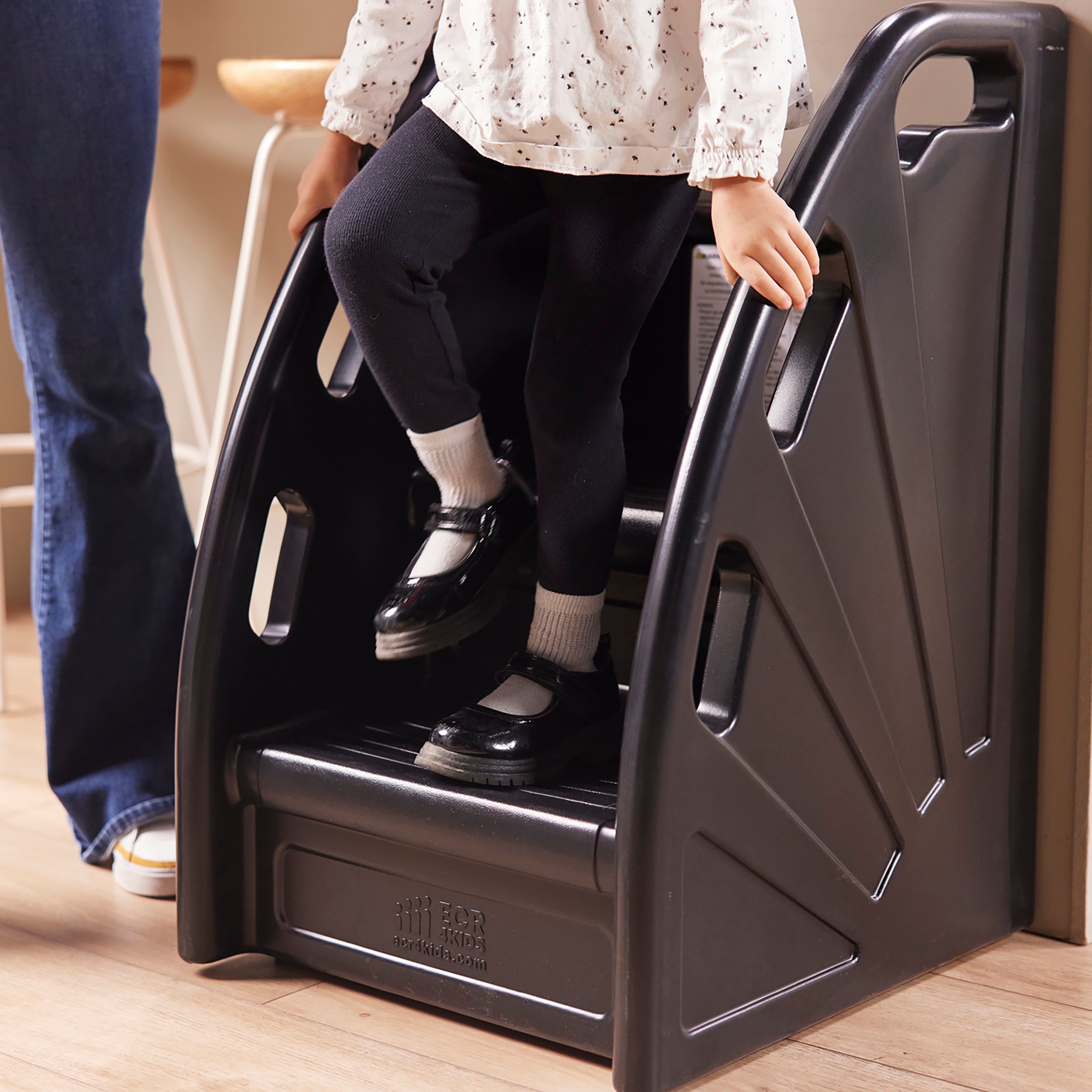 Kiddie Climb Plastic Step Stool with Handles, 2-Step