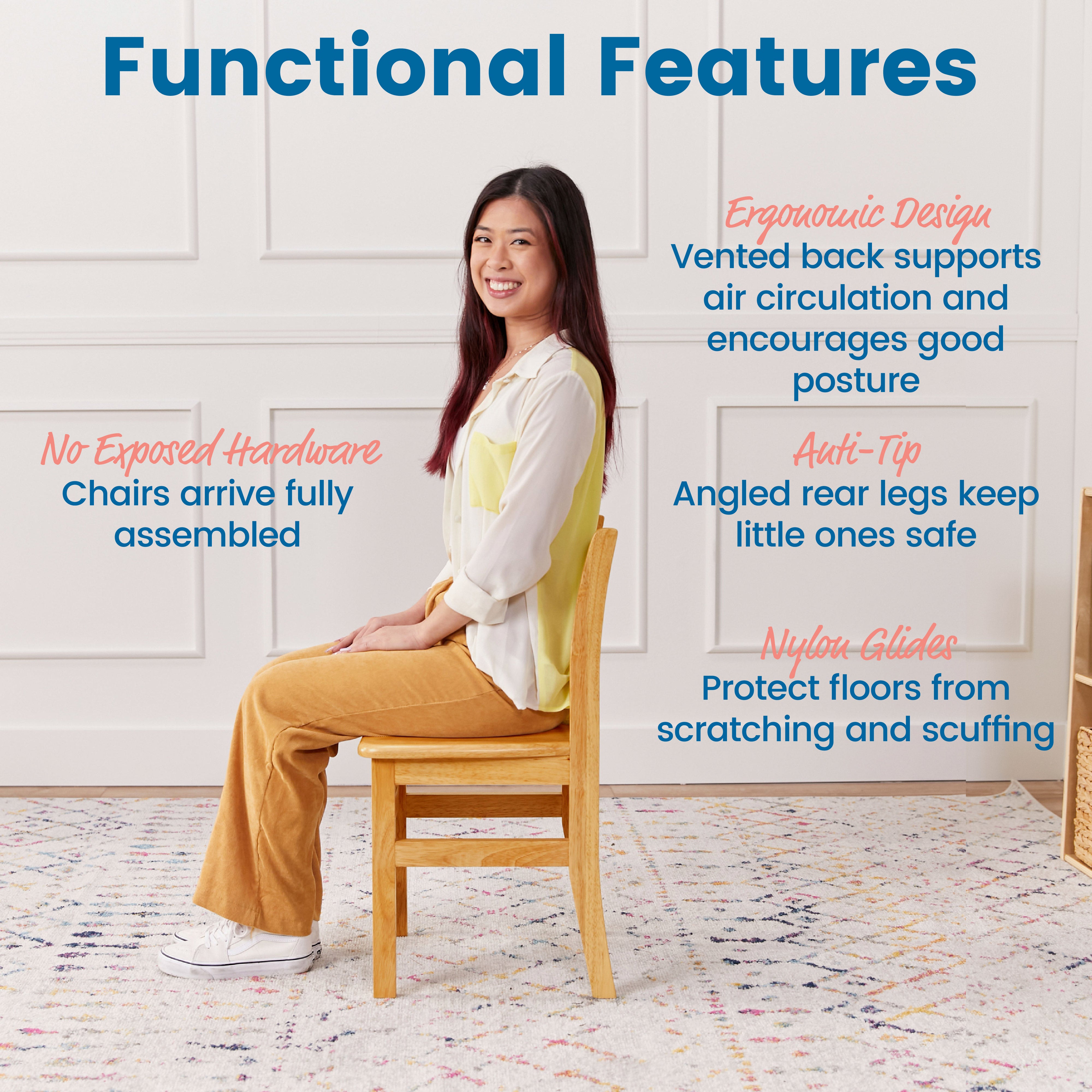 Three Rung Ladderback Chair, 2-Pack