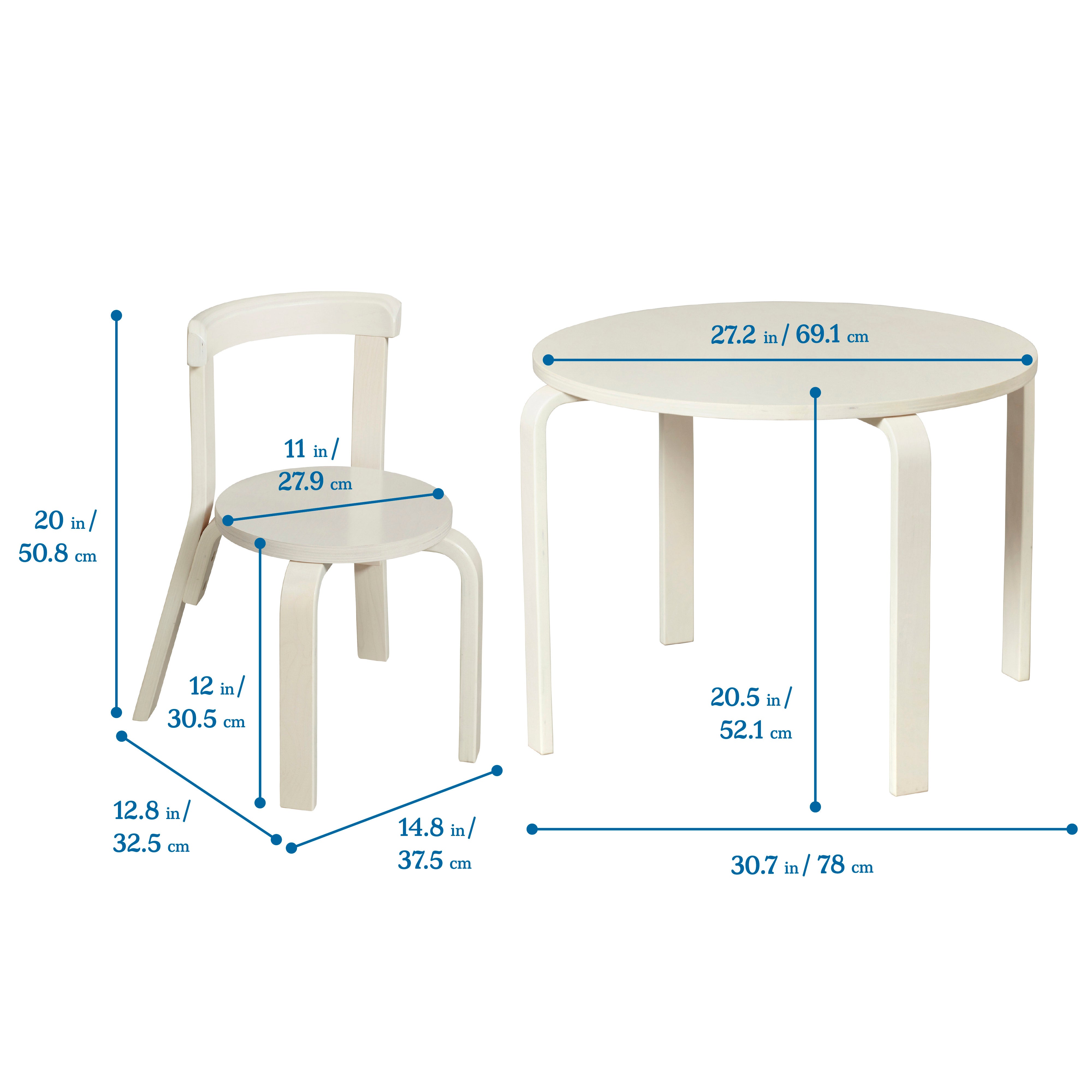 Bentwood Table and Curved Back Chair Set, 5-Piece
