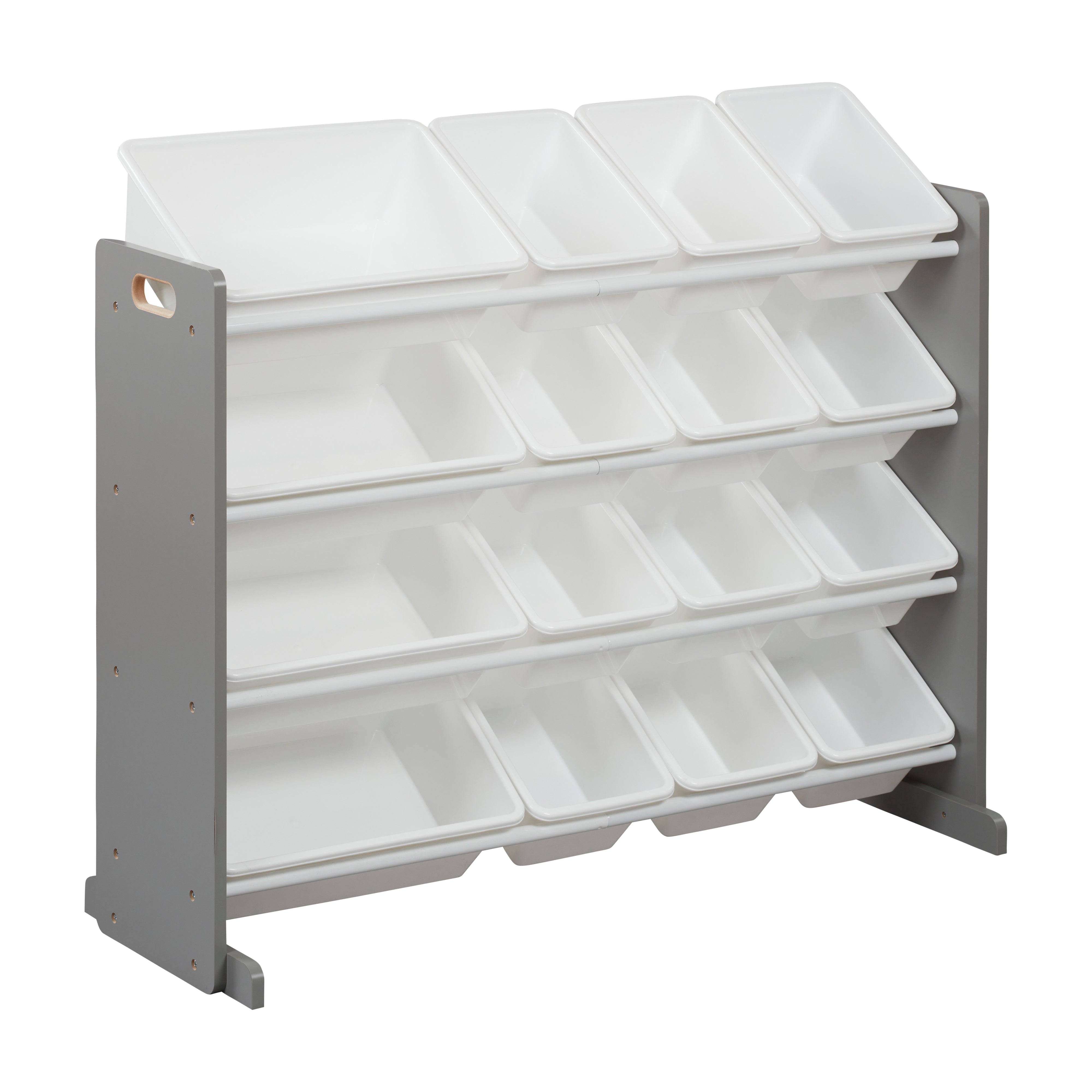 4-Tier Organizer with 16 Removable Plastic Bins, 4x4