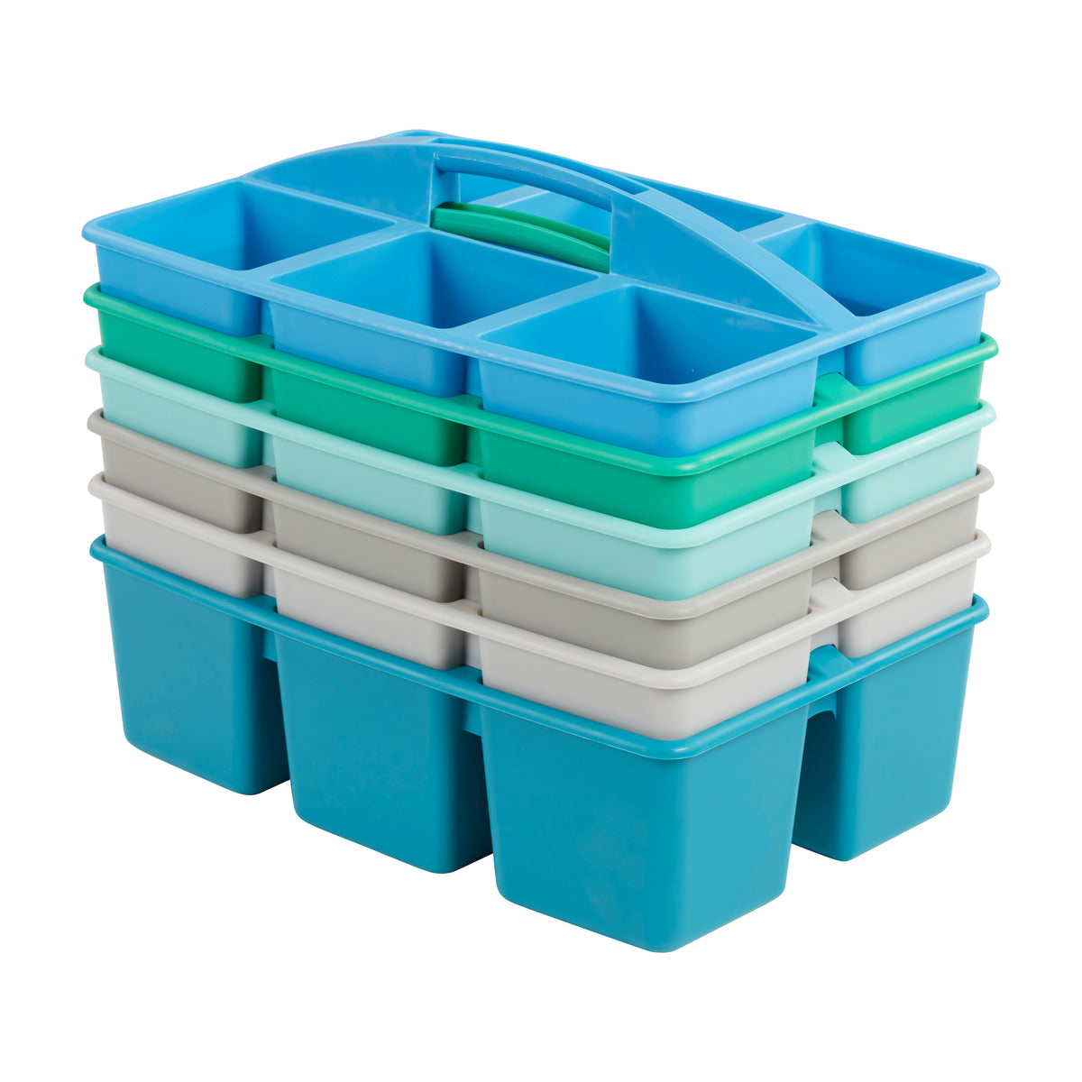 6-Compartment Large Plastic Caddy, 6-Pack