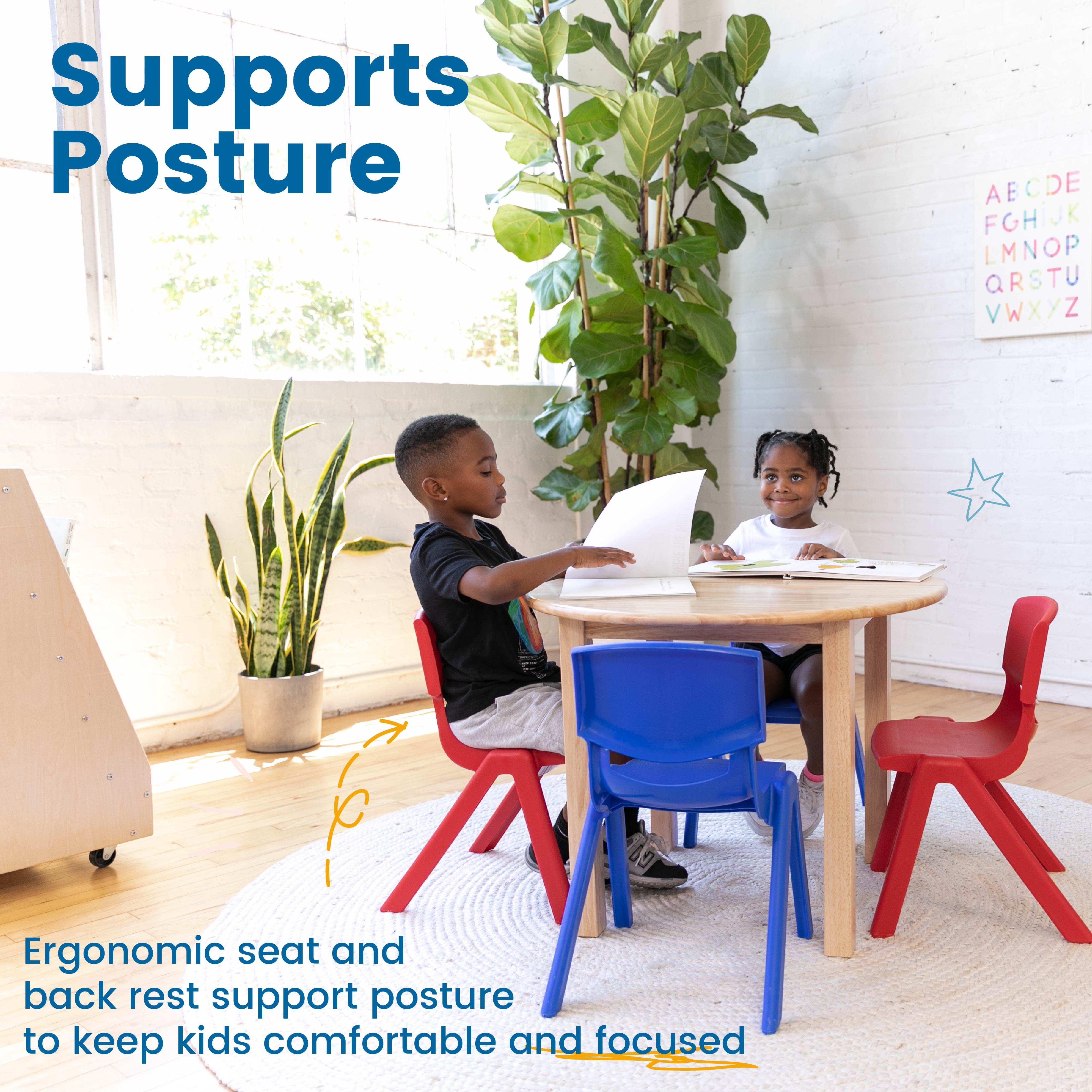 12in Plastic School Stack Chair, 10-Piece