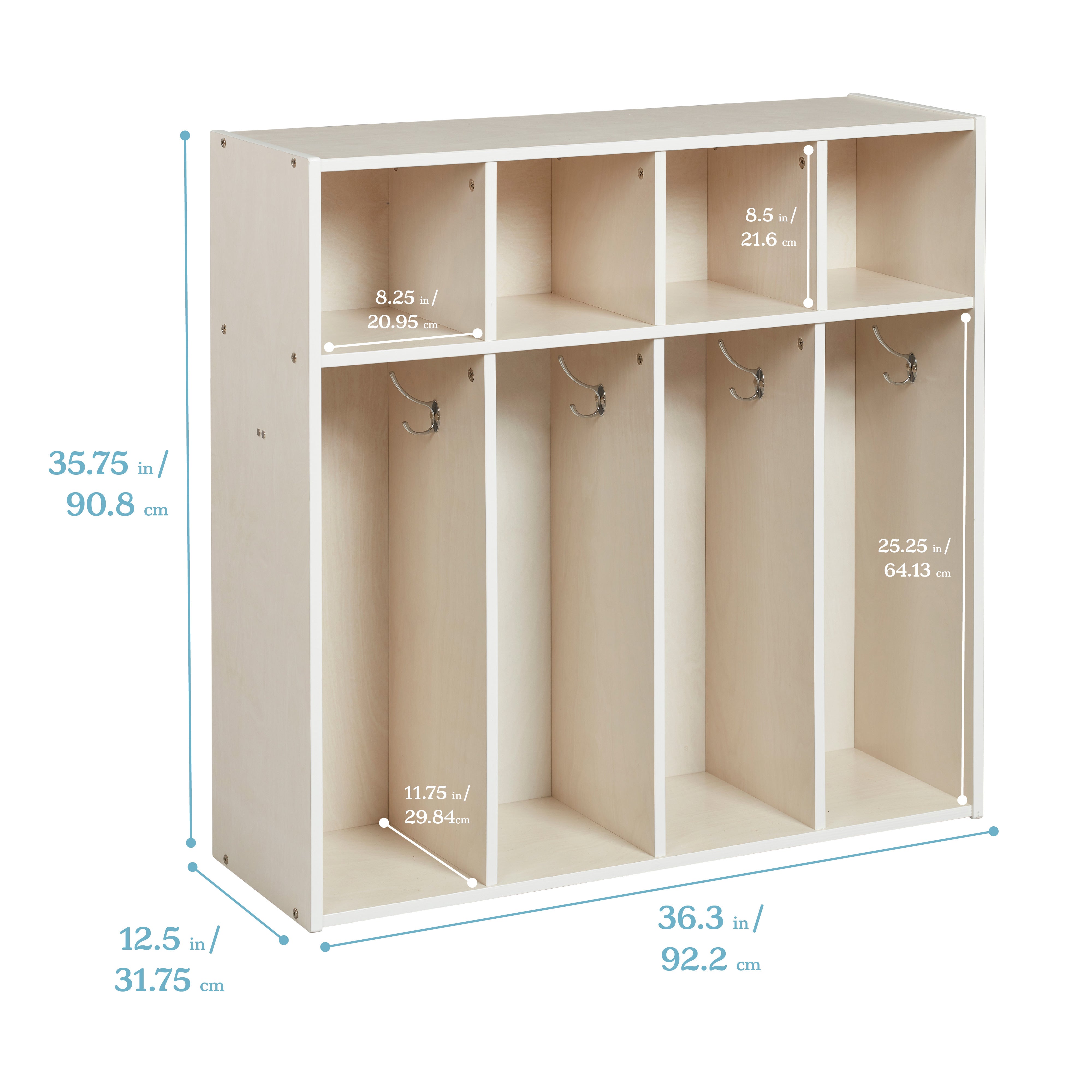 Streamline 4-Section Coat Locker, Toddler Size