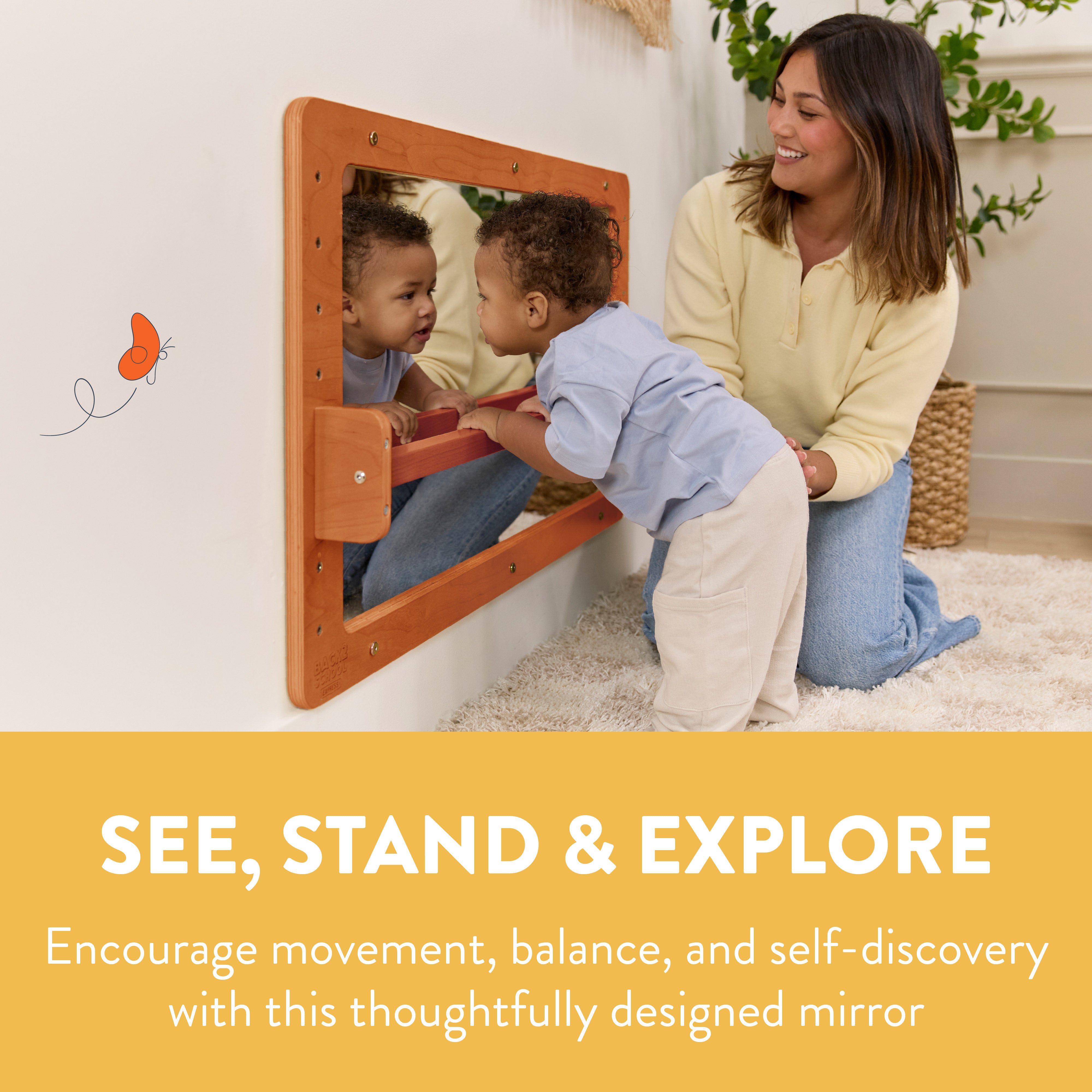 Balance & Coordination Wall Mirror with Bar