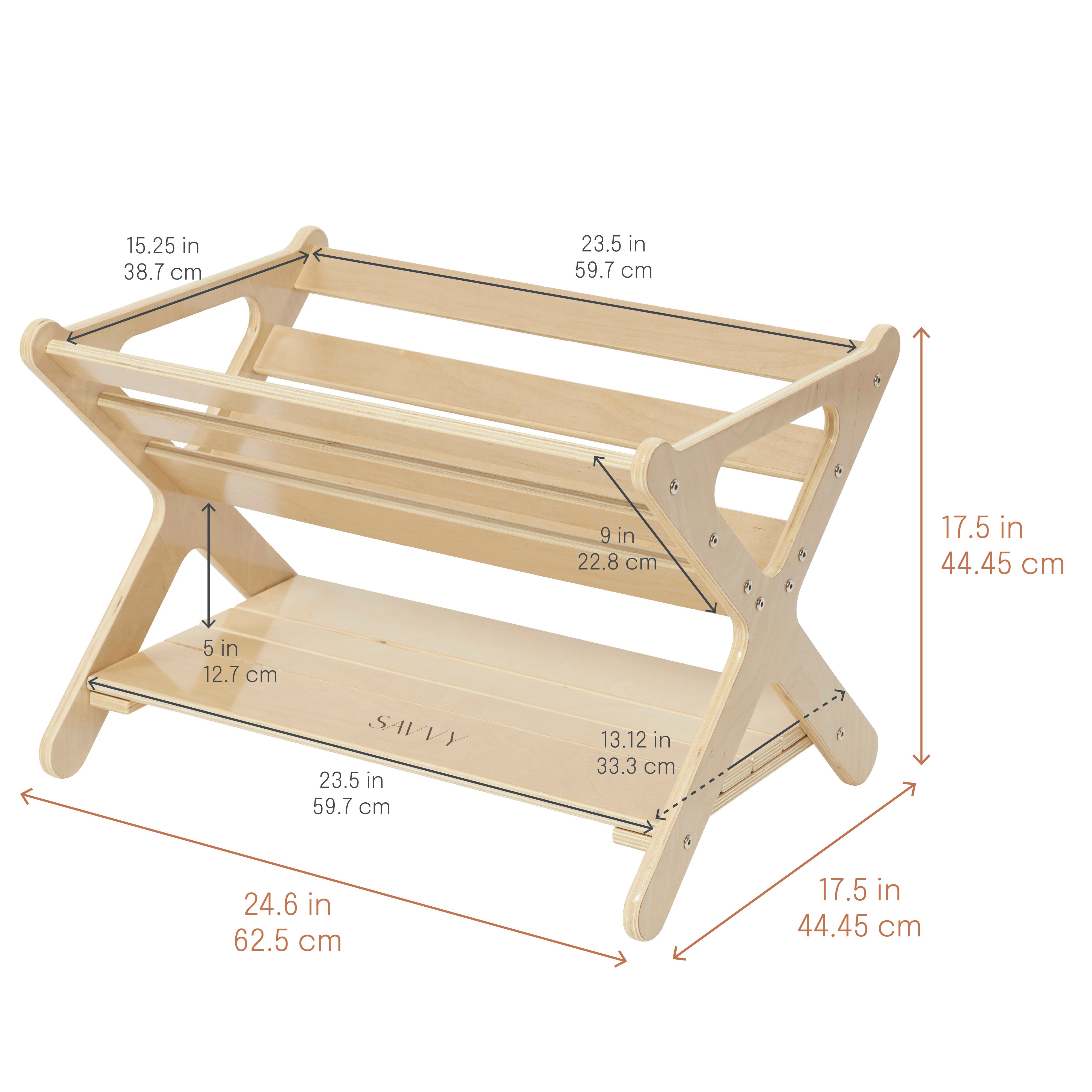 Sidestack Book Caddy Storage Organizer with Shelf