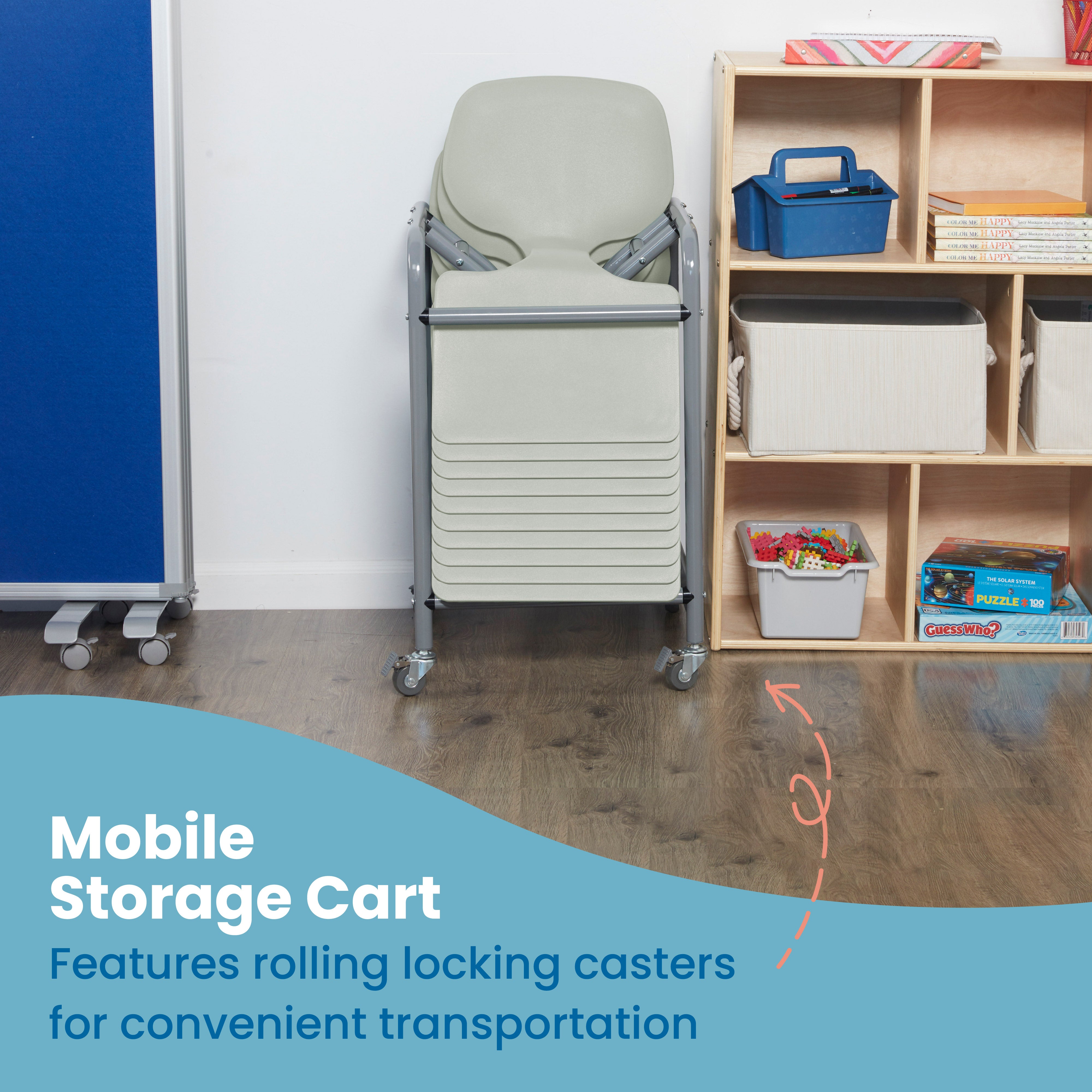 The Surf Portable Desk with Storage Cart, 10-Pack