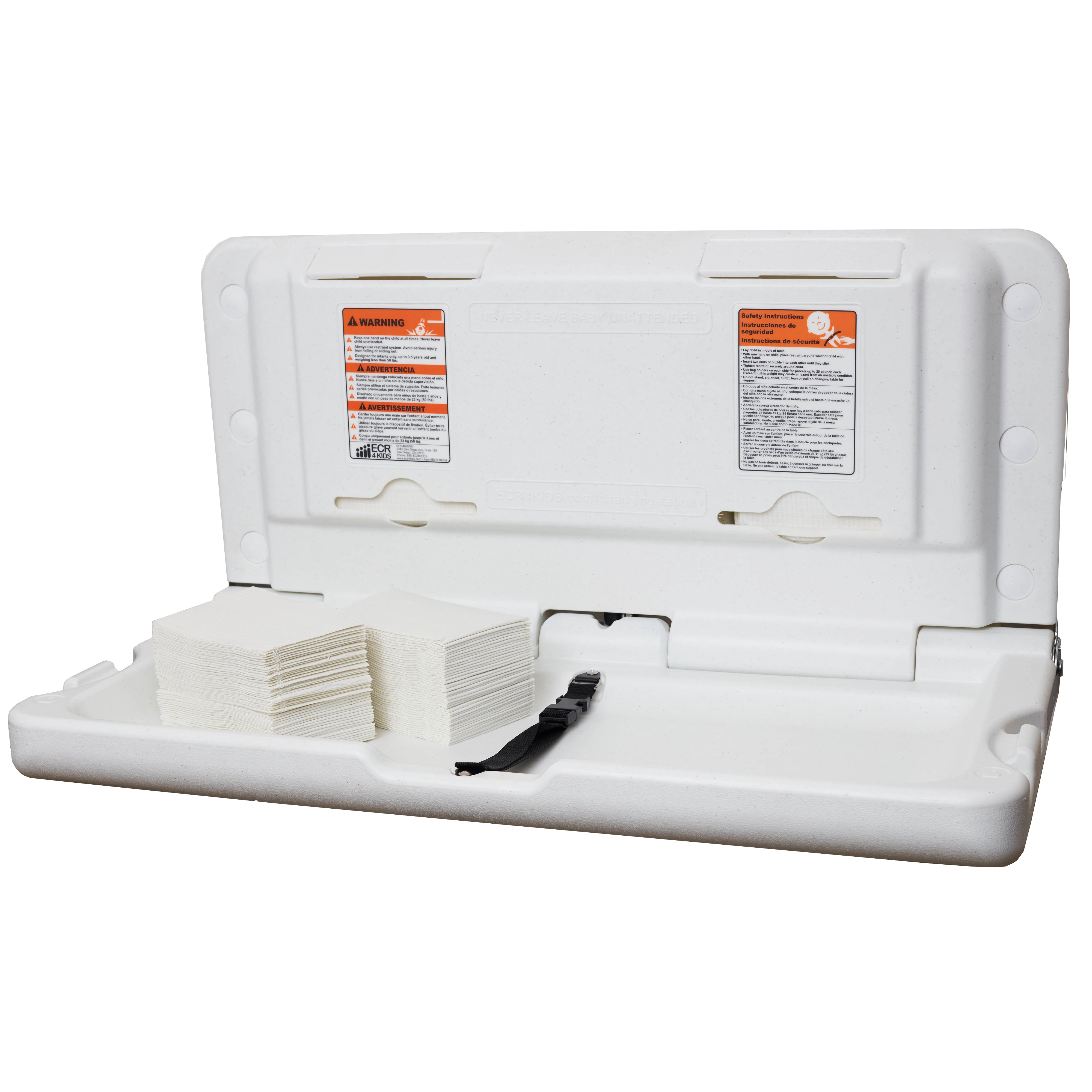 Horizontal Wall-Mounted Diaper Changing Station