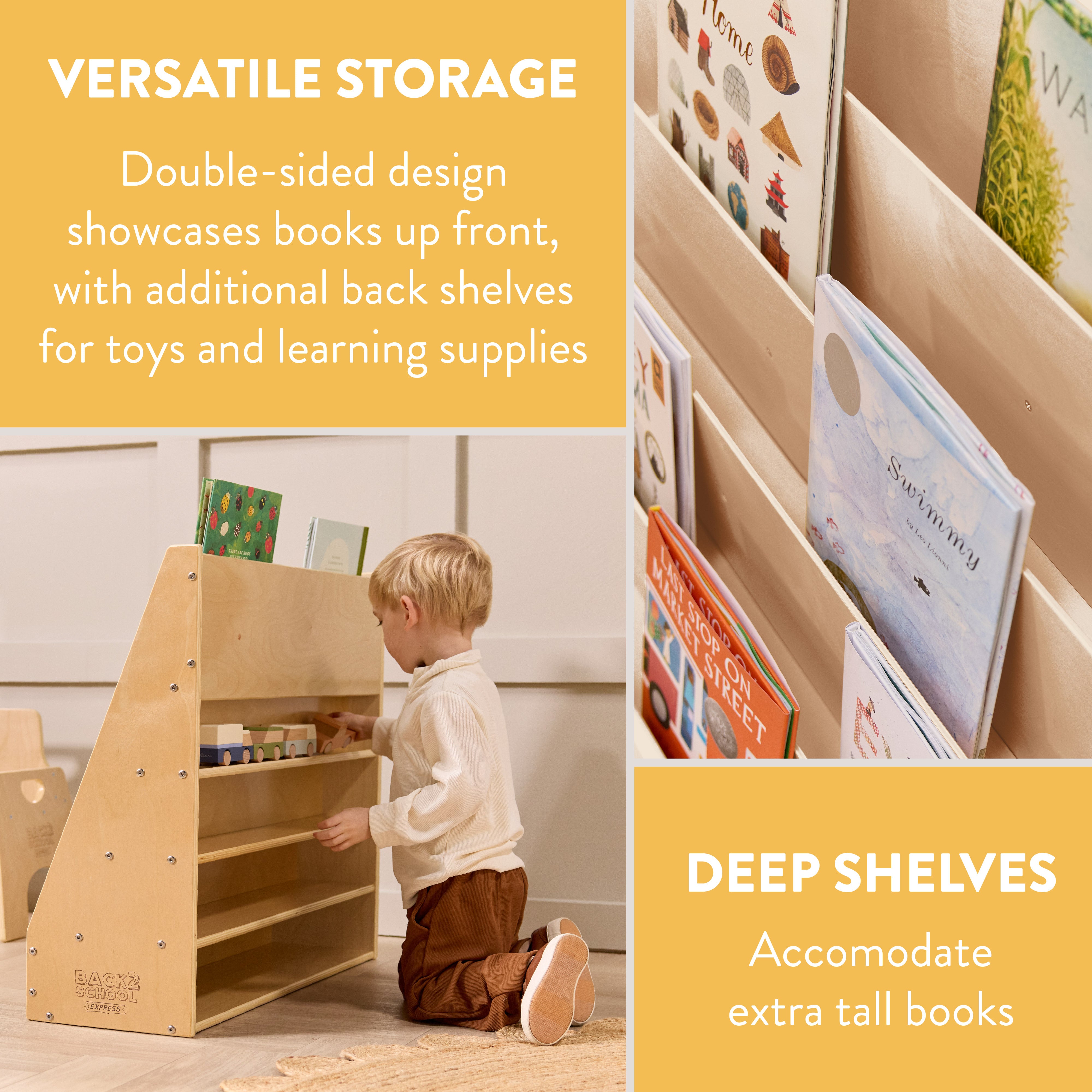 Sleekline 5-Tier Double-Sided Book Display with Storage