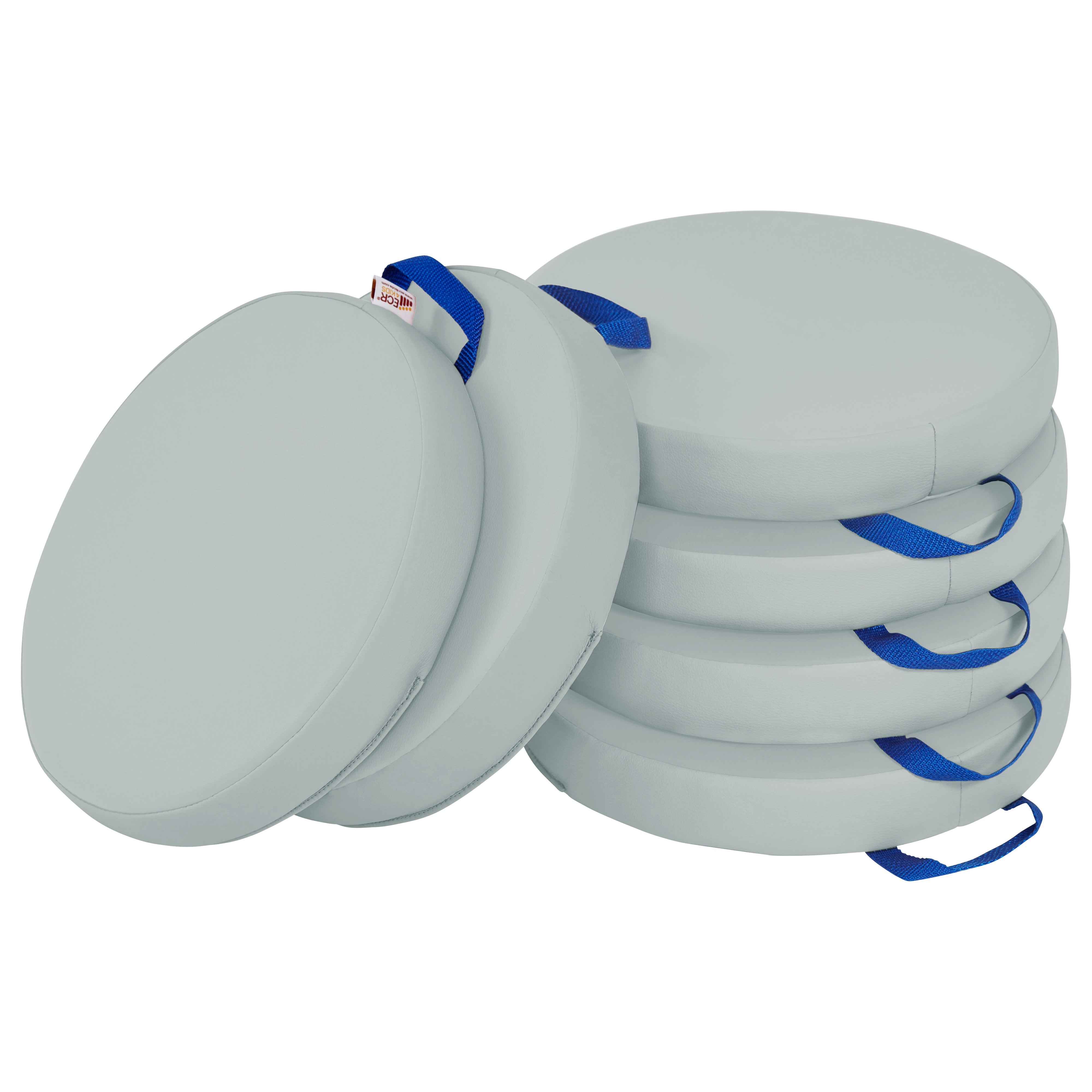 Round Floor Cushions with Handles, 6-Piece