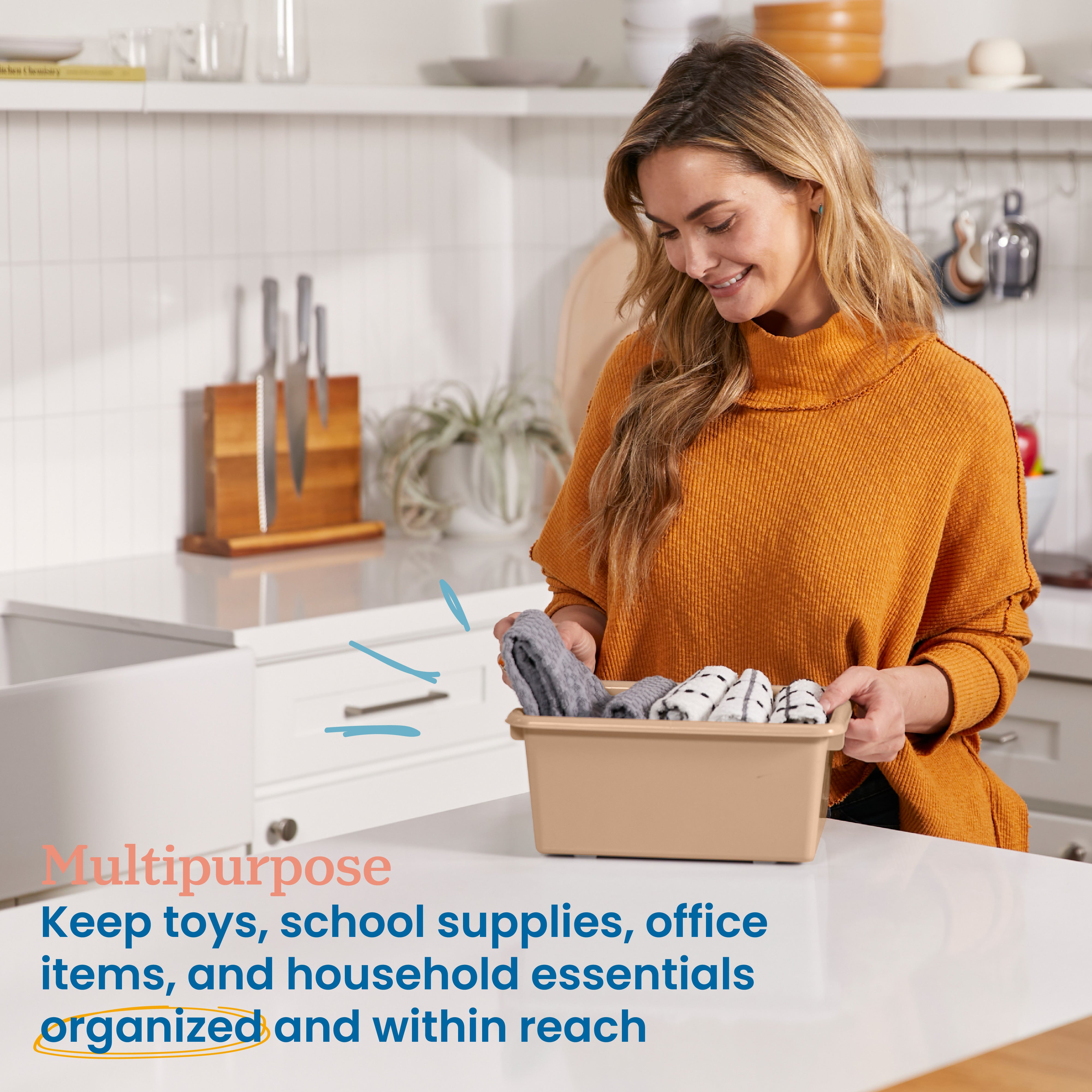 Scoop Front Plastic Storage Bins, 20-Piece