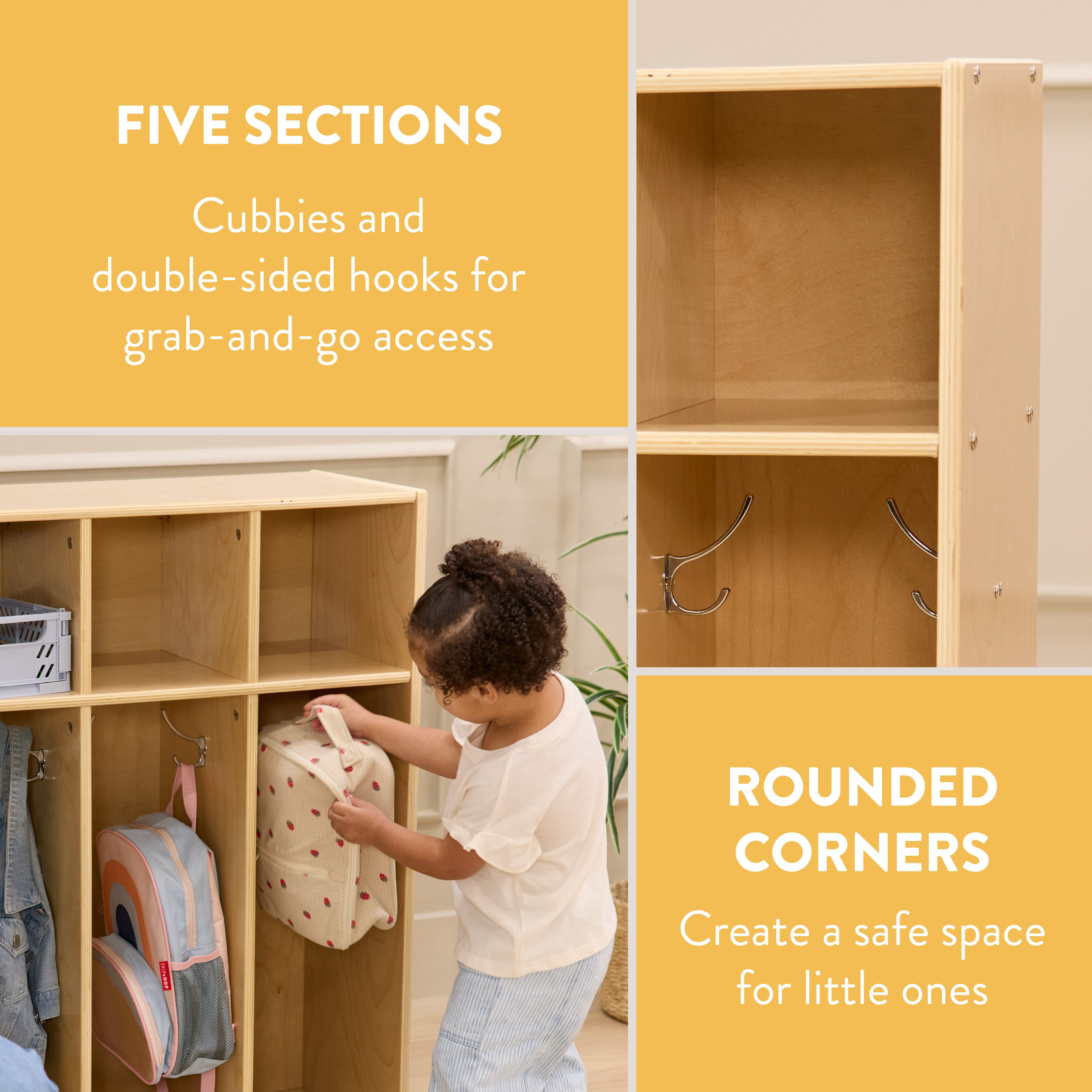 Sleekline 5-Section Toddler Storage Coat Locker