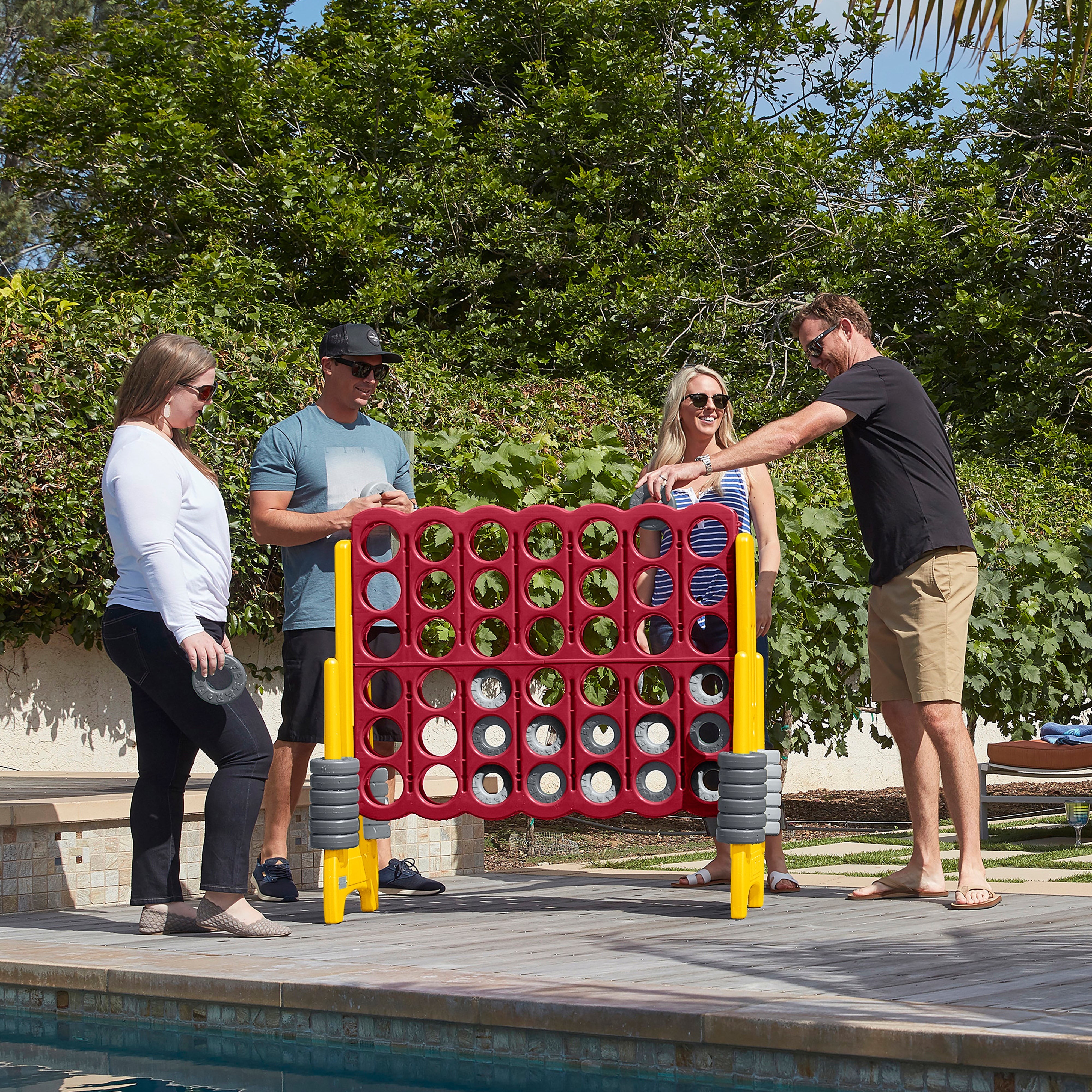 Jumbo 4-To-Score Giant Game with 42 Rings and Reset Sliders