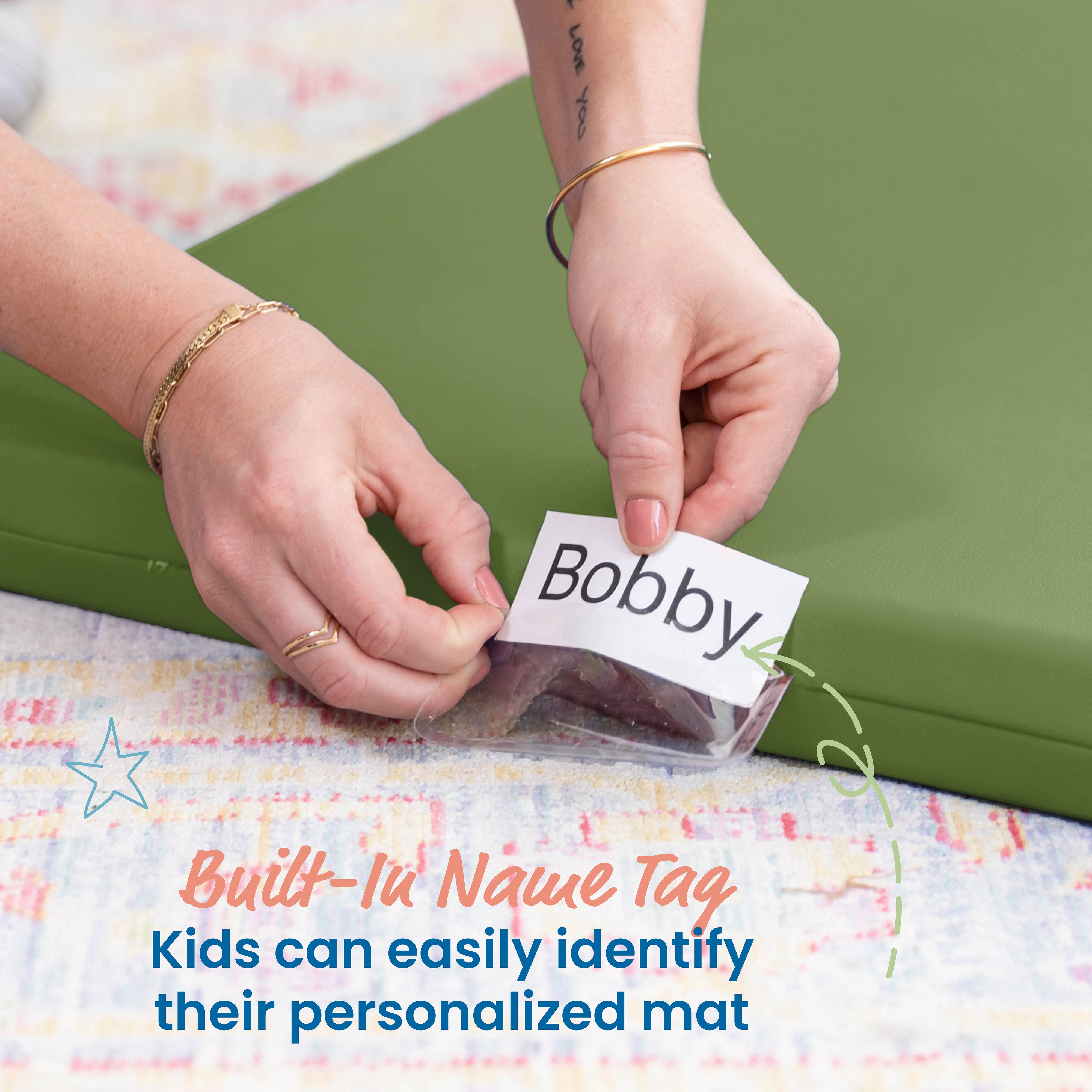 Rainbow Rest Mat with Name Tag, 5-Piece