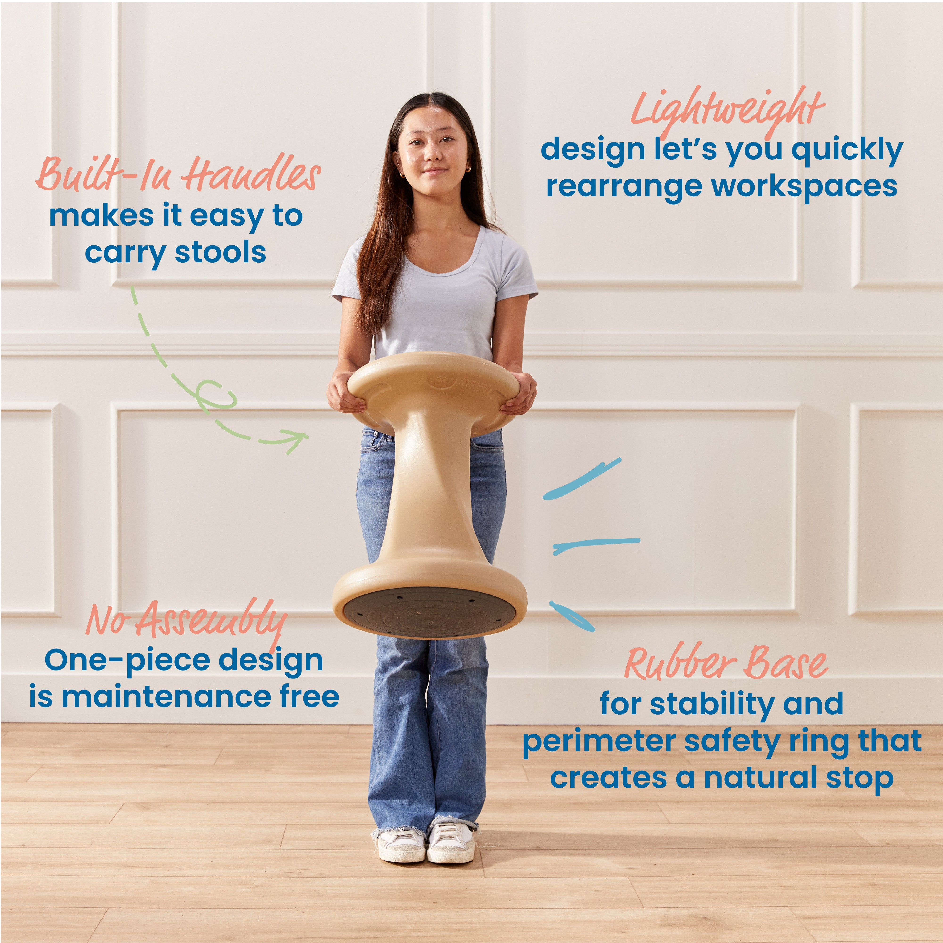 Twist Wobble Stool, 18in Seat Height