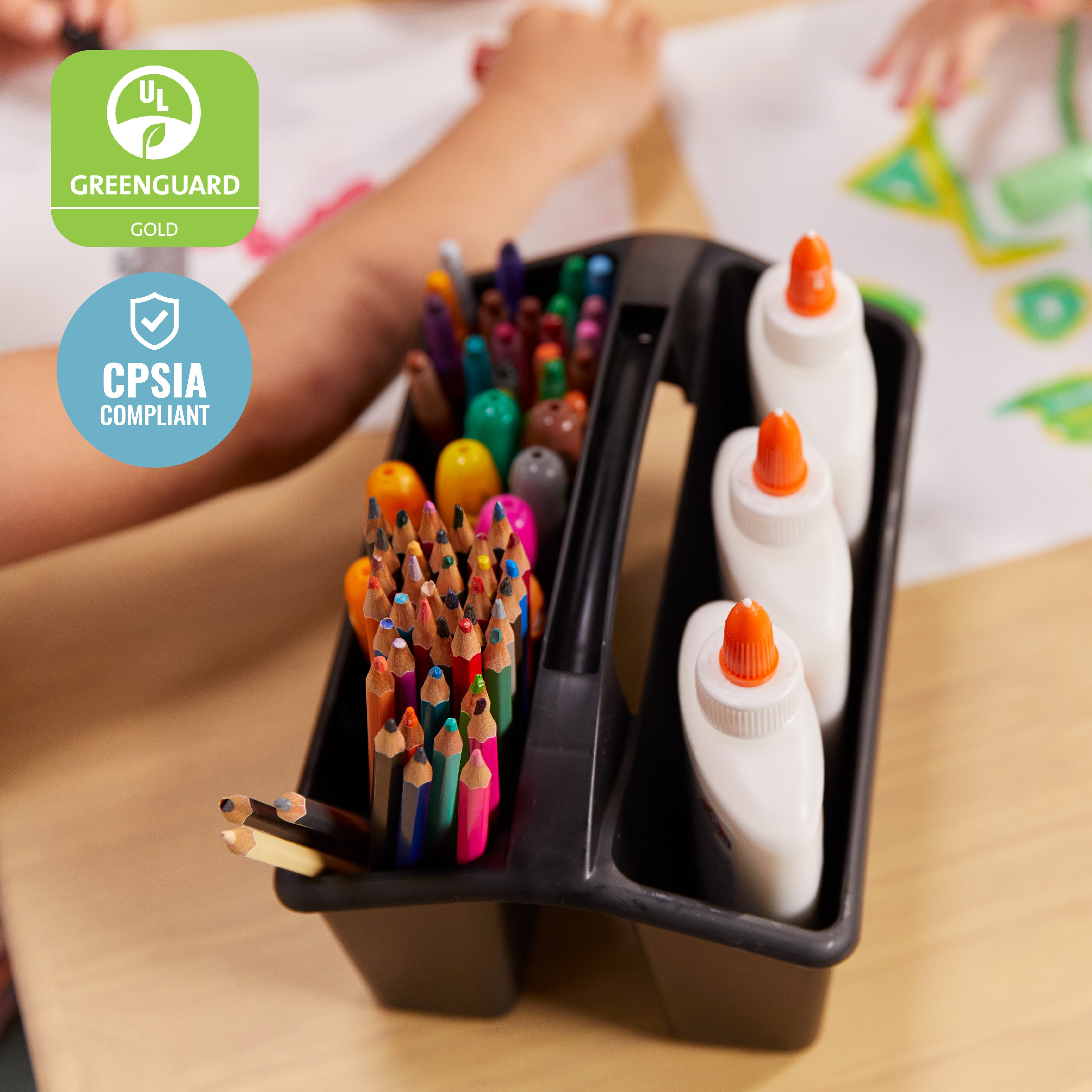 4-Compartment Small Plastic Caddy, 6-Pack