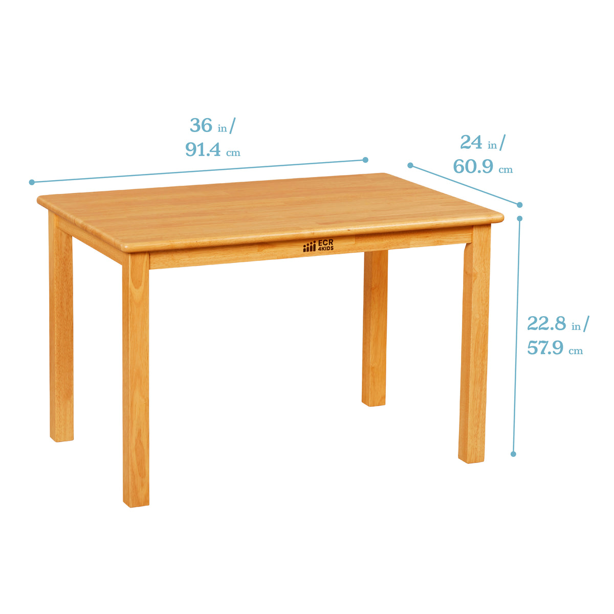 24in x 36in Rectangular Hardwood Table and Two Chairs with Storage, 12in Seat Height, 3-Piece