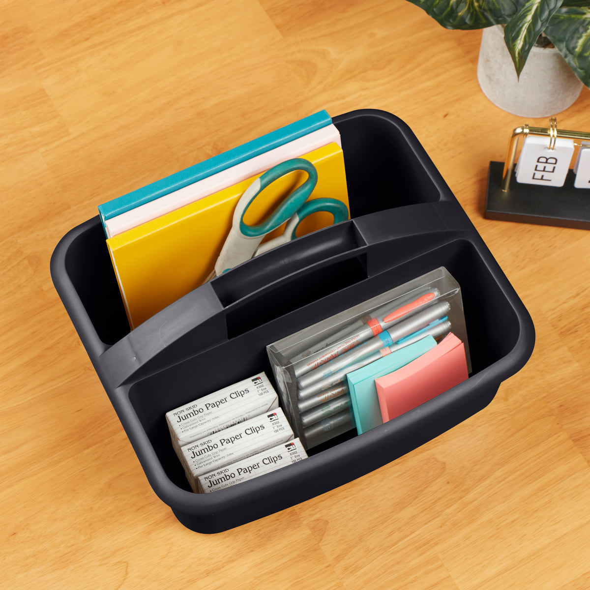 2-Compartment Large Plastic Caddy, 6-Pack