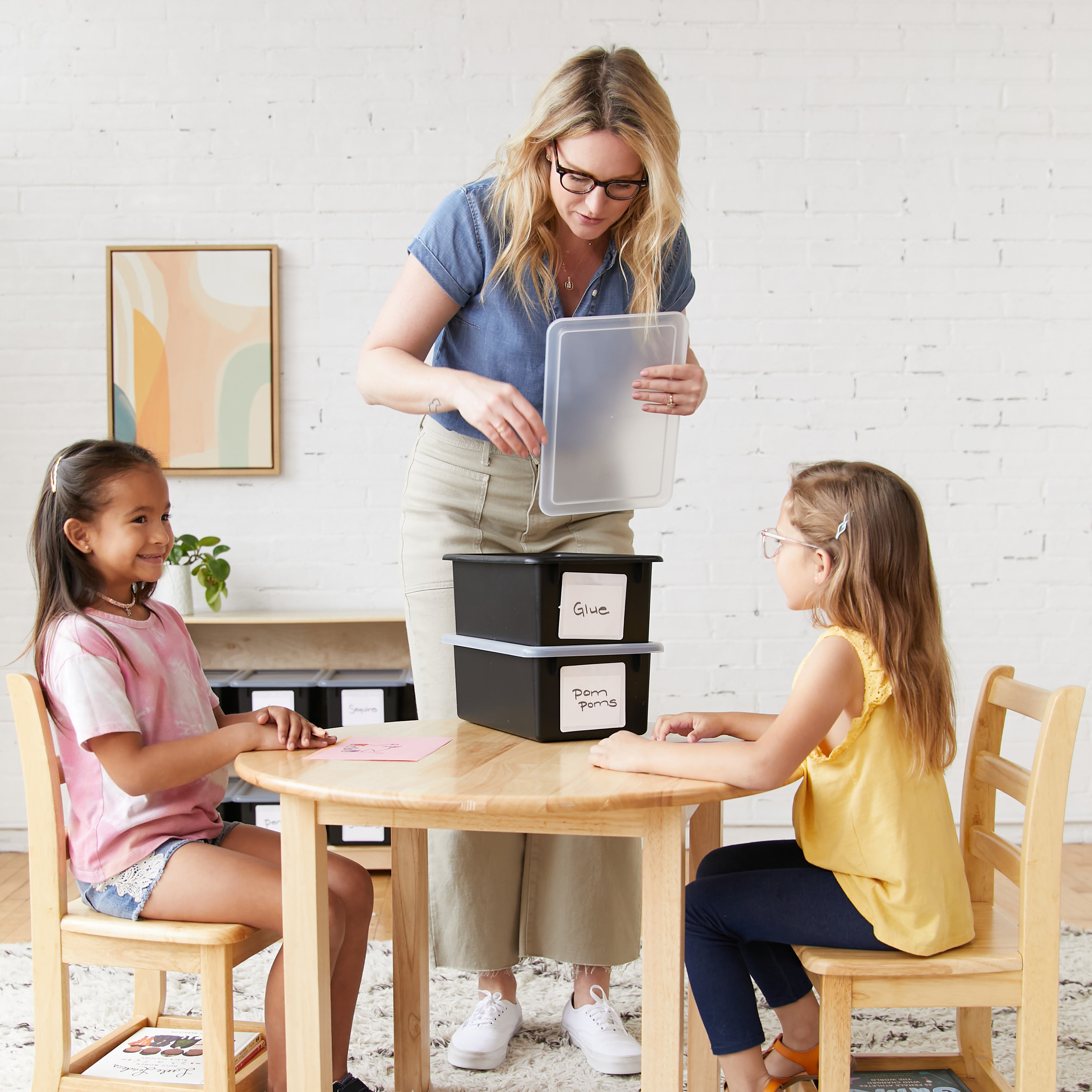 20-Compartment Mobile Storage Tower and 20 Cubby Bins, 5x4