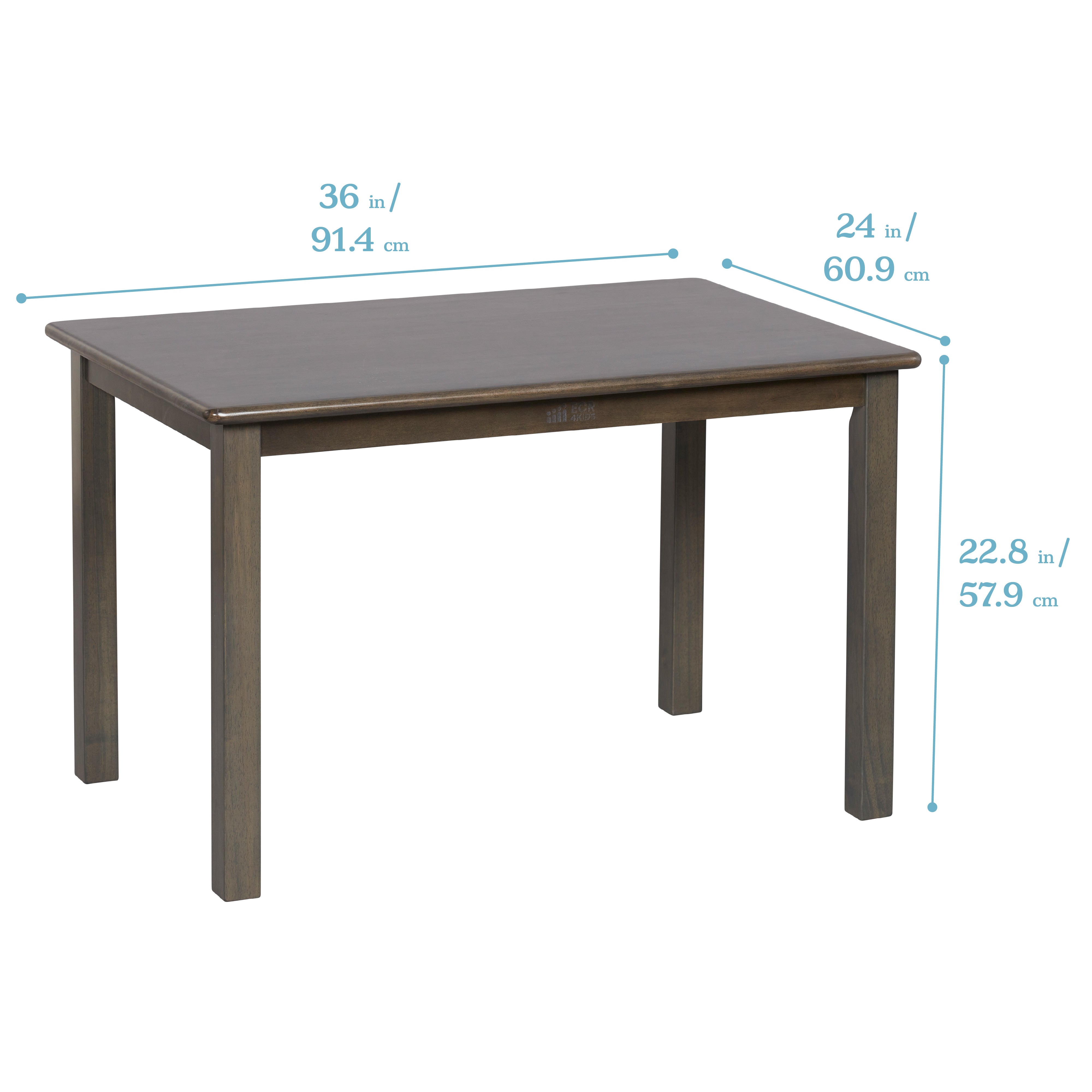 24in x 36in Rectangular Hardwood Table with 22in Legs