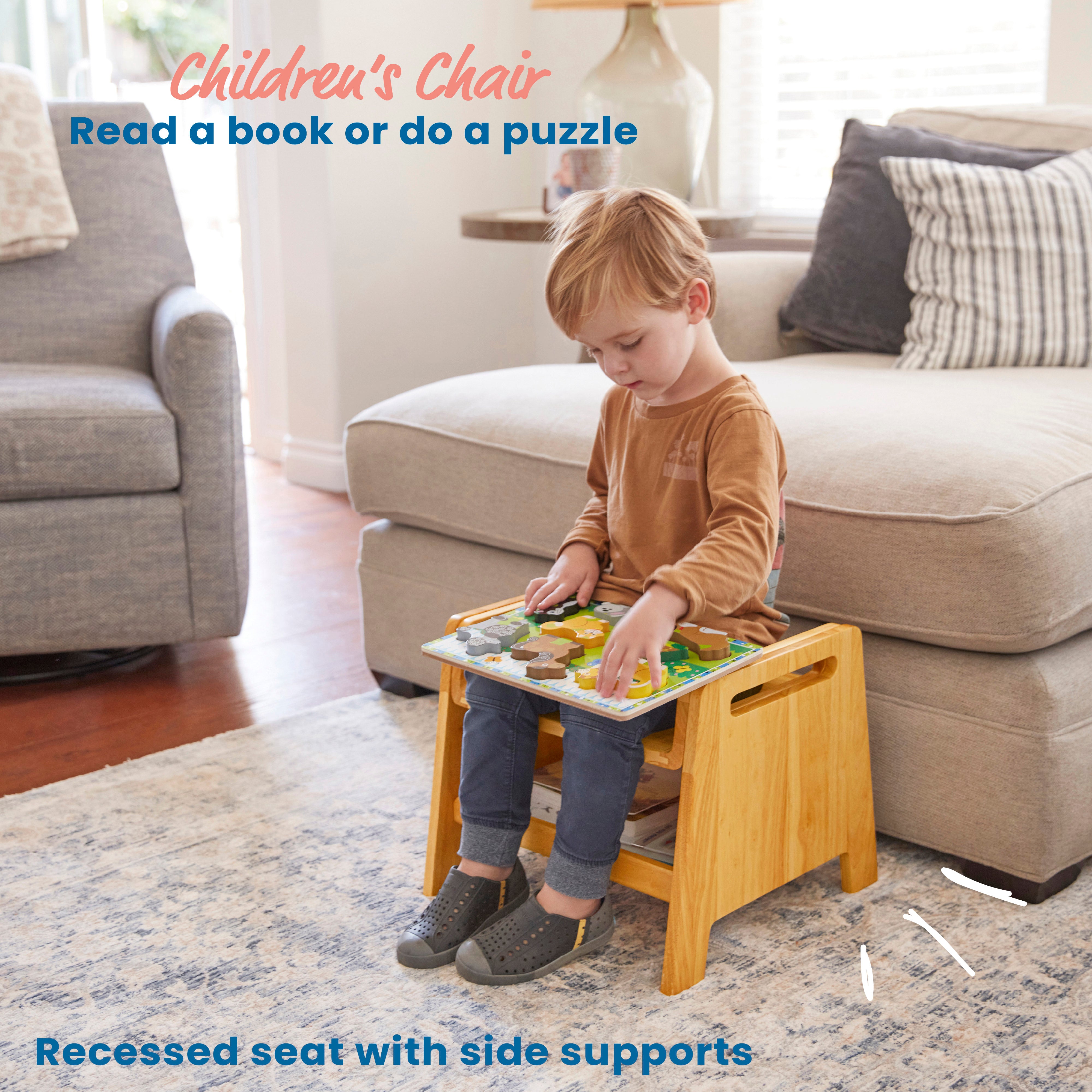 Sit or Step Stool, Kids Furniture, Natural
