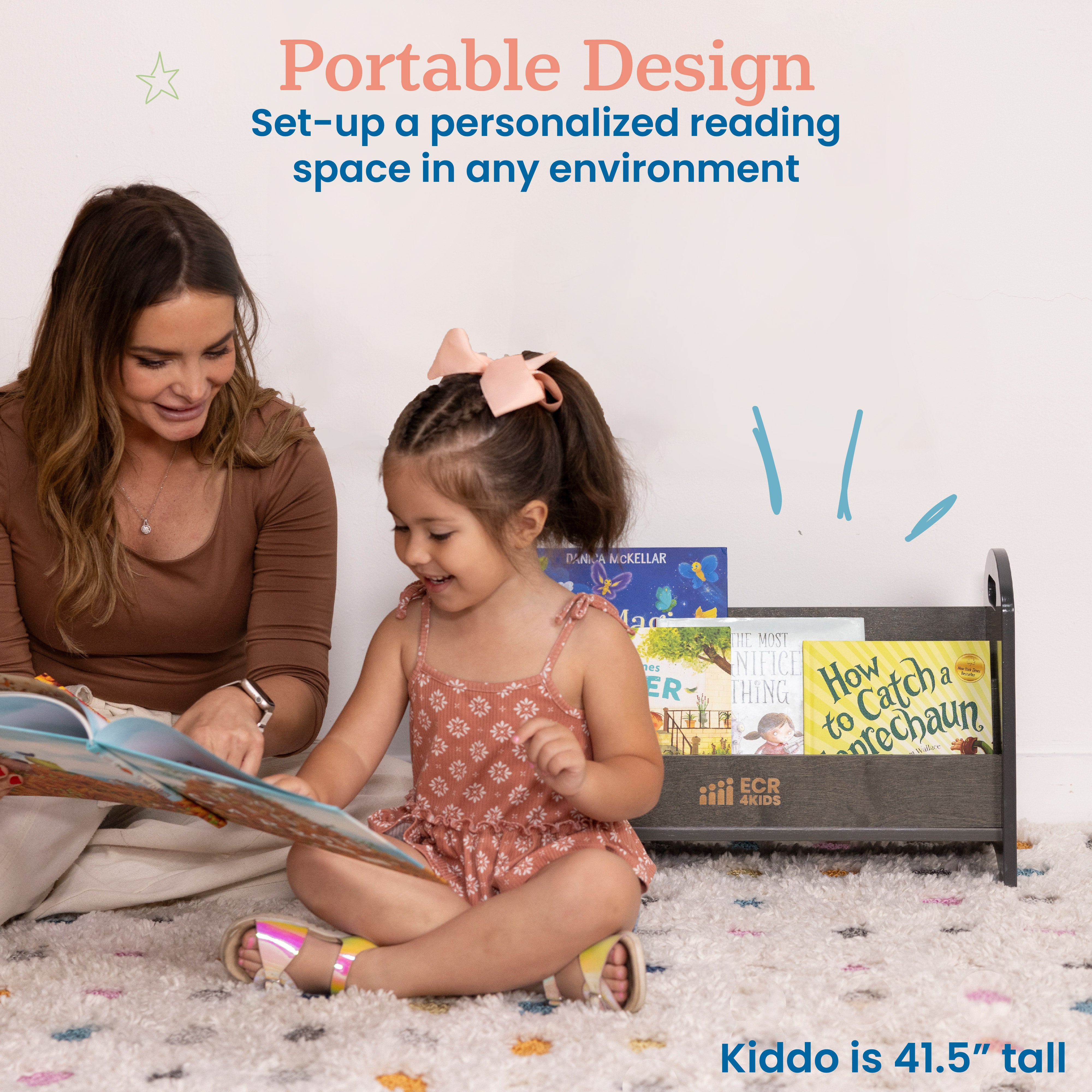 2-Shelf Tabletop Book Display with Handles