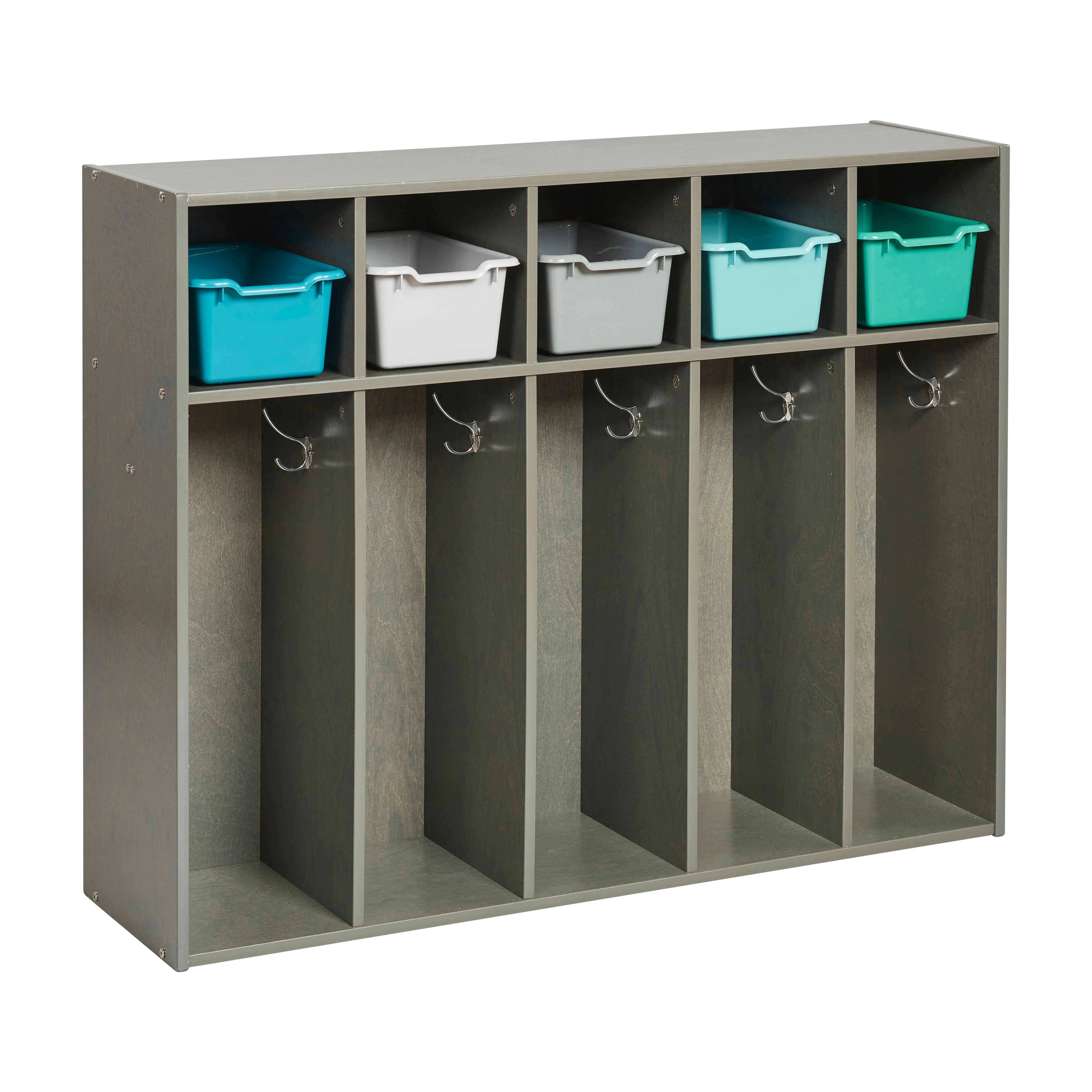 Streamline 5-Section Toddler Coat Locker with 5 Scoop Front Bins