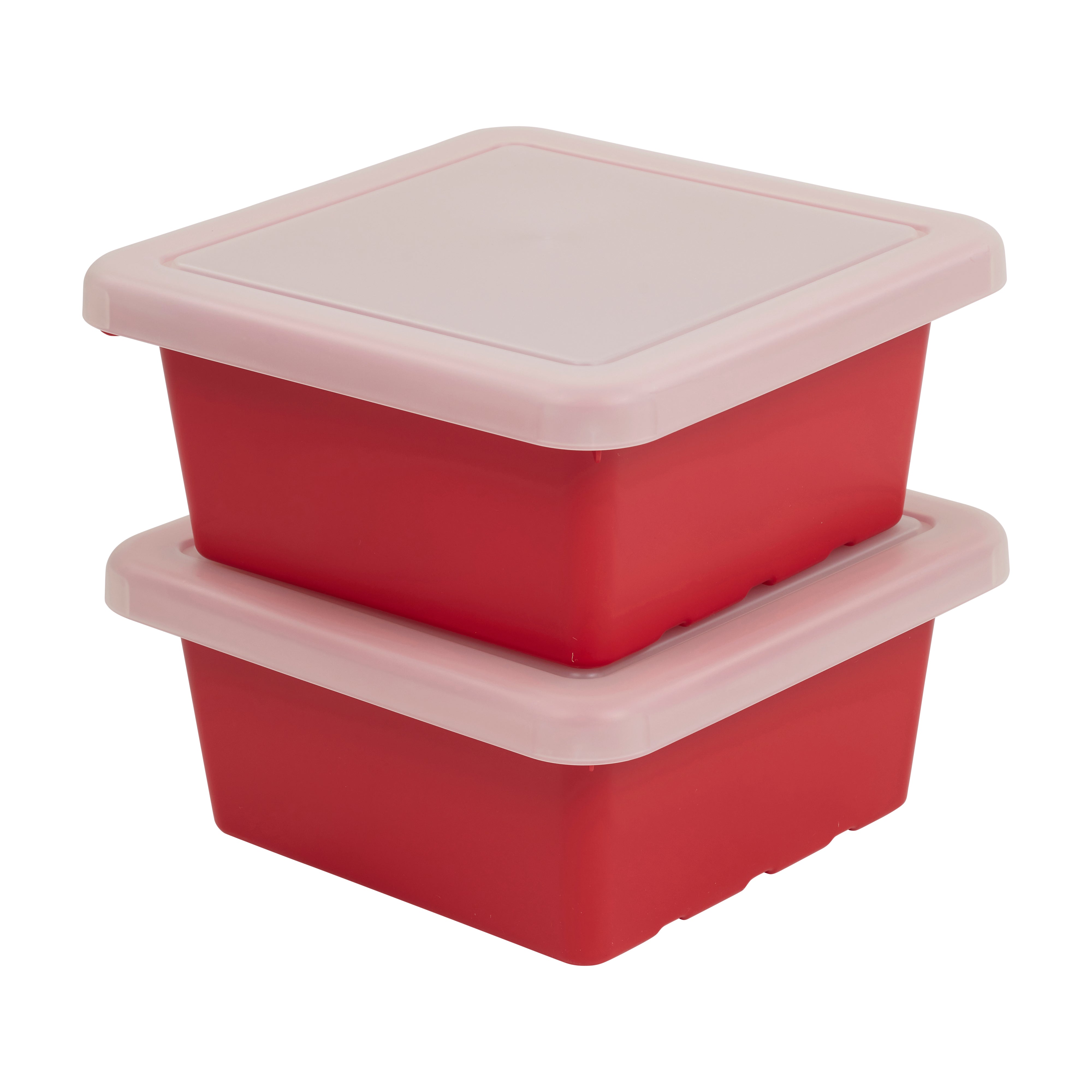 Square Bin with Lid, 2-Pack