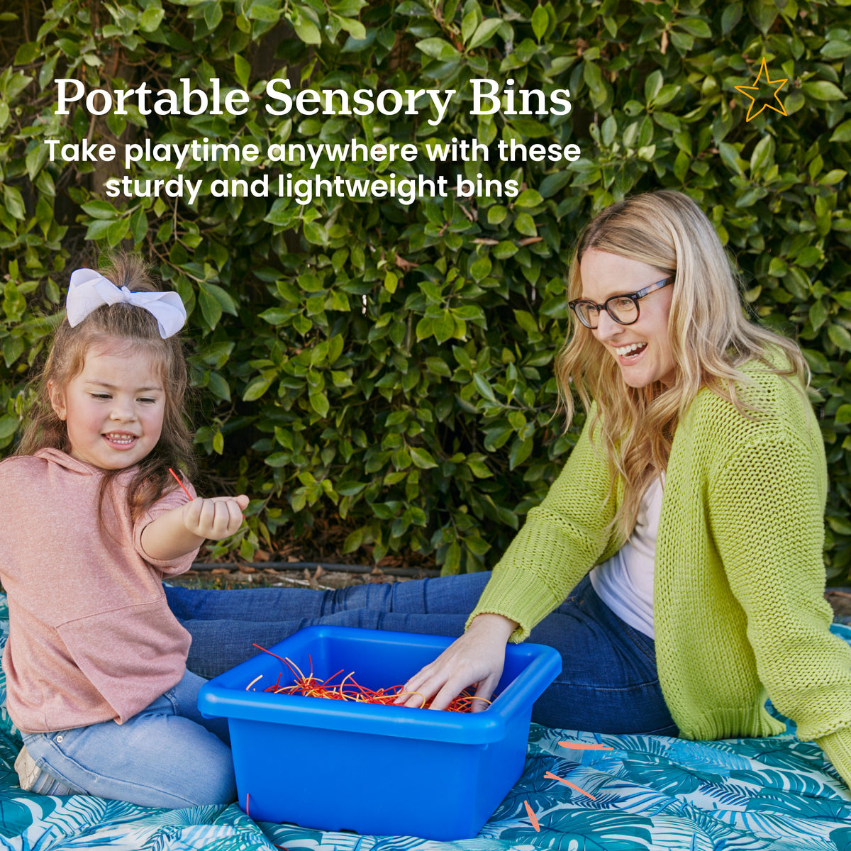 Stackable Square Bins with Non-Snap Lids, 2-Pack