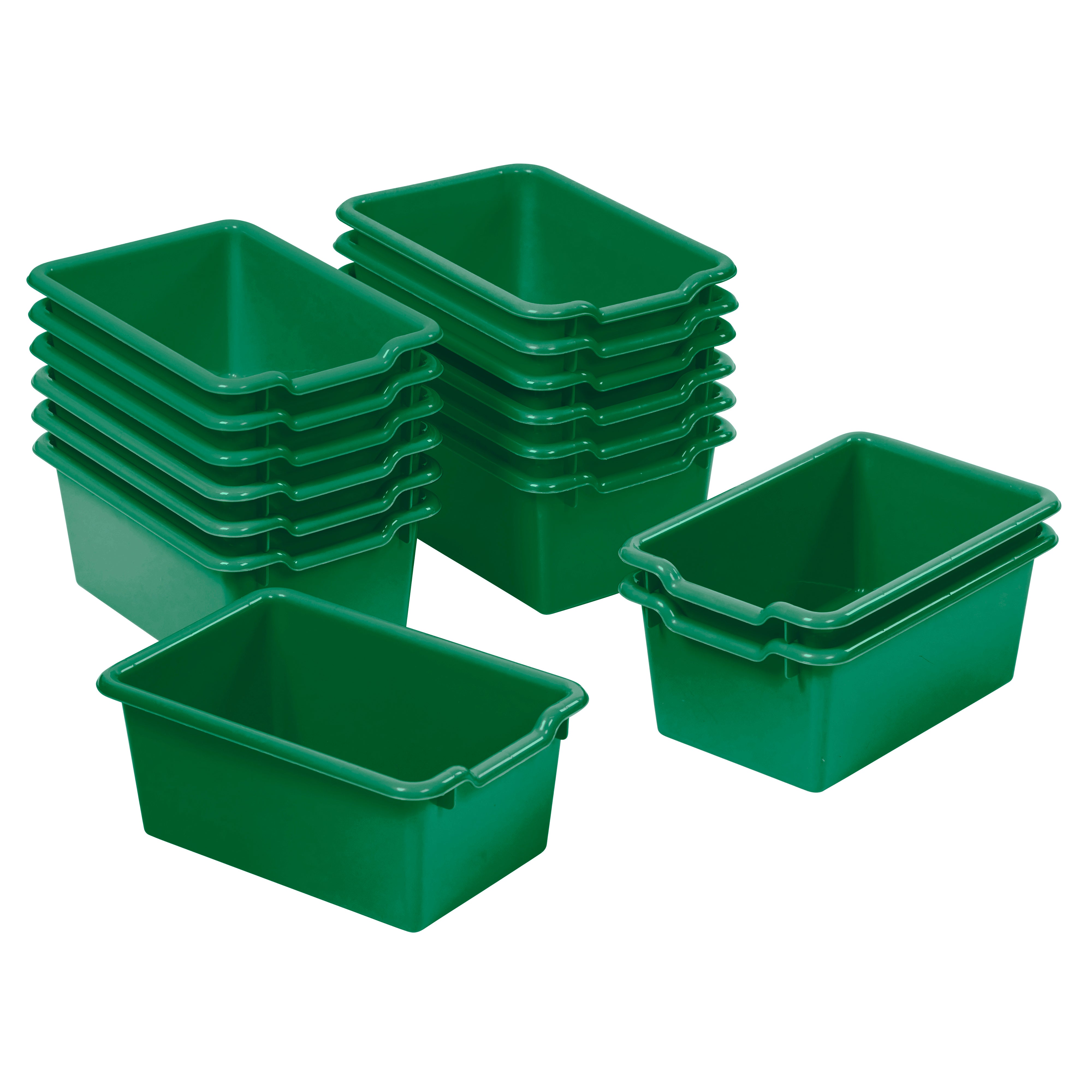 Scoop Front Plastic Storage Bins, 15-Piece