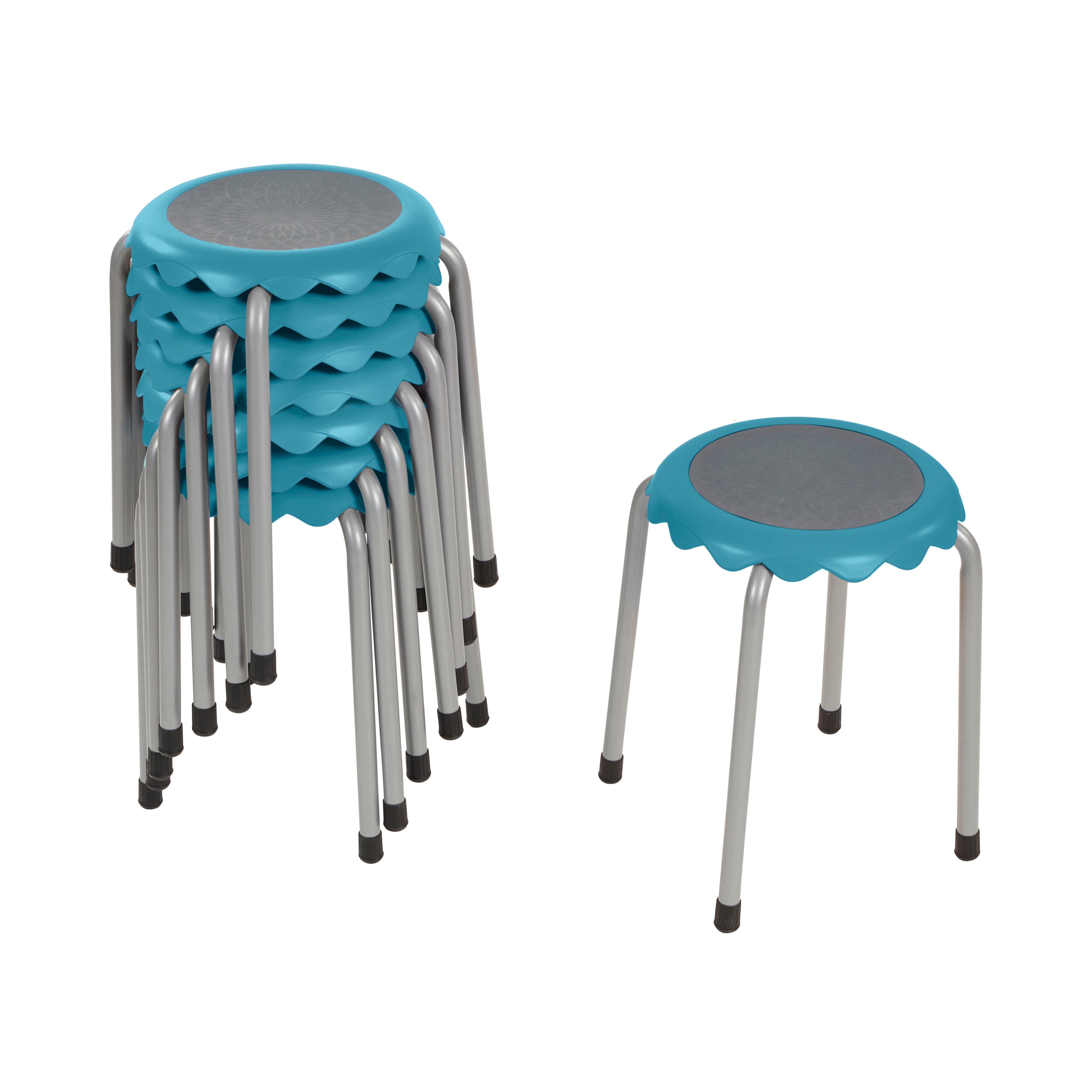 Daisy Stackable Stool with Glides Seating Set, 8-Piece