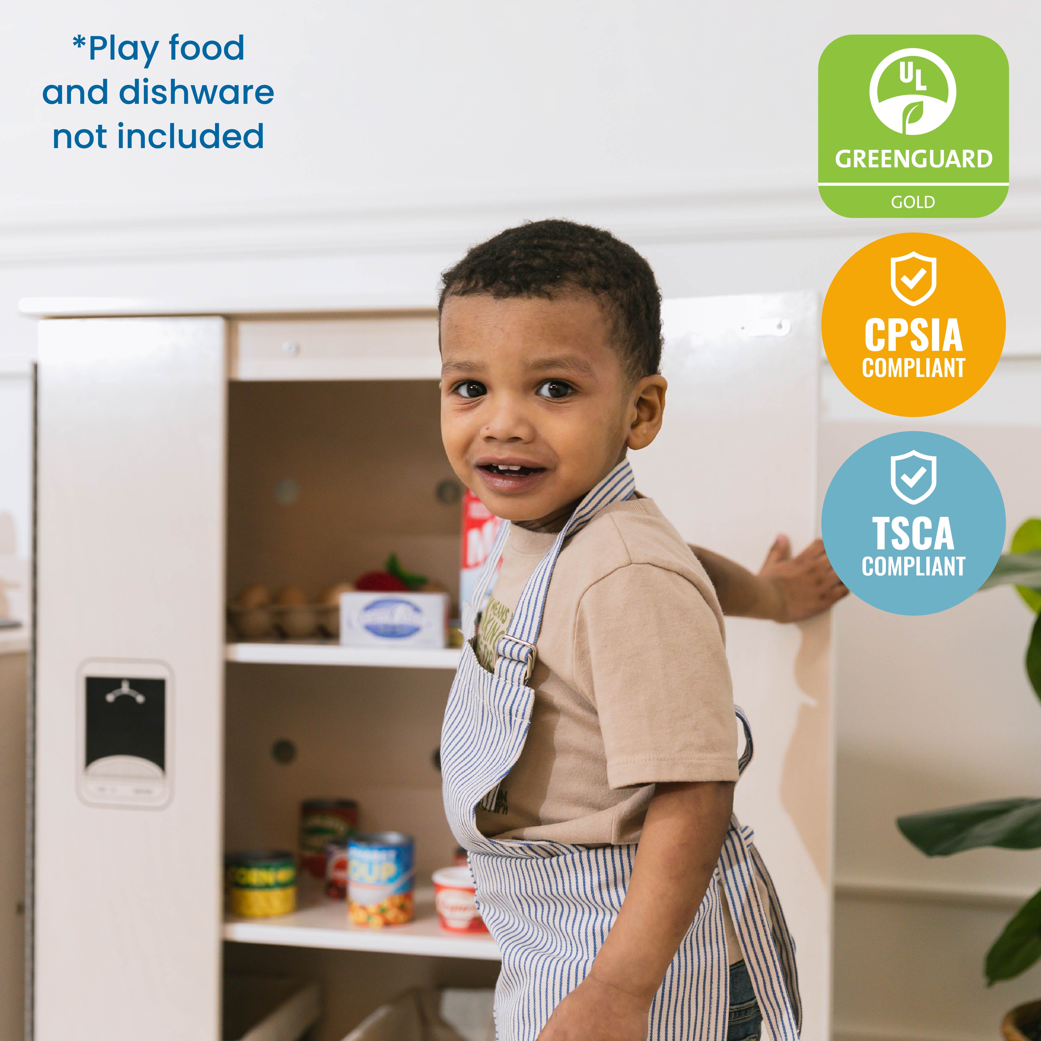 Play Kitchen Refrigerator, Wooden Playset