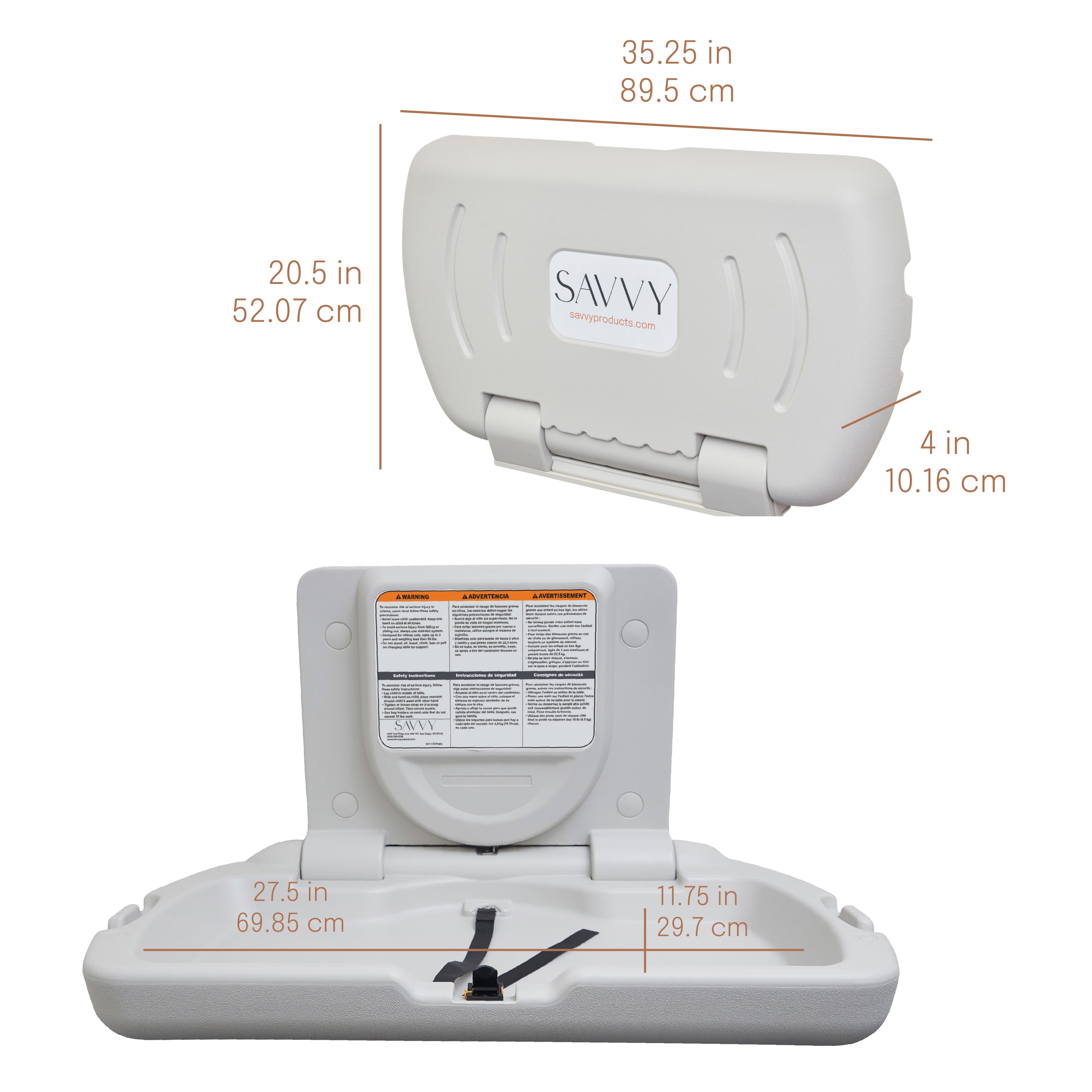 SlimFold Commercial Wall-Mounted Baby Changing Station