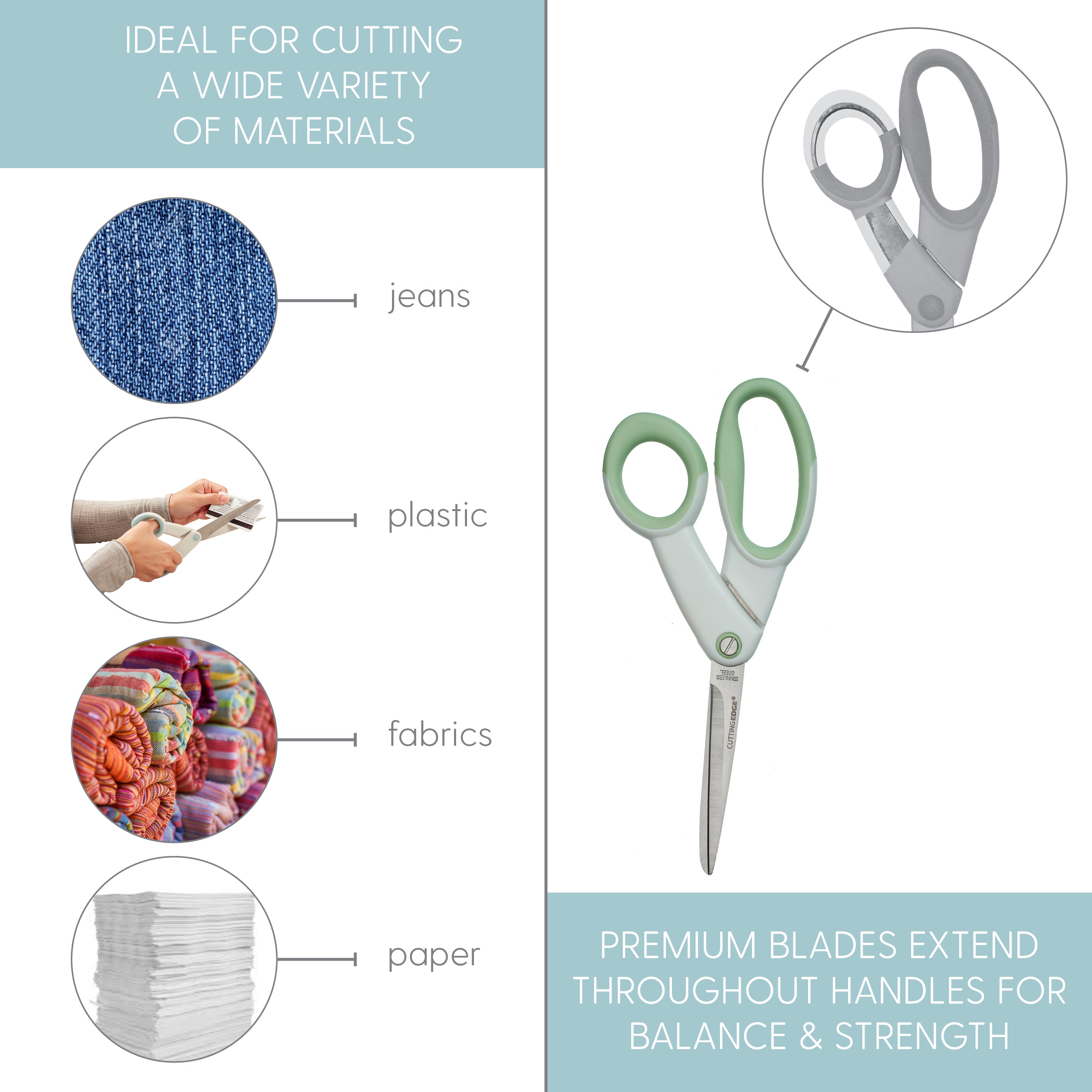 Ultra-Grip 8.5" Stainless Steel Scissors with Soft Comfort Grip, 3-Pack