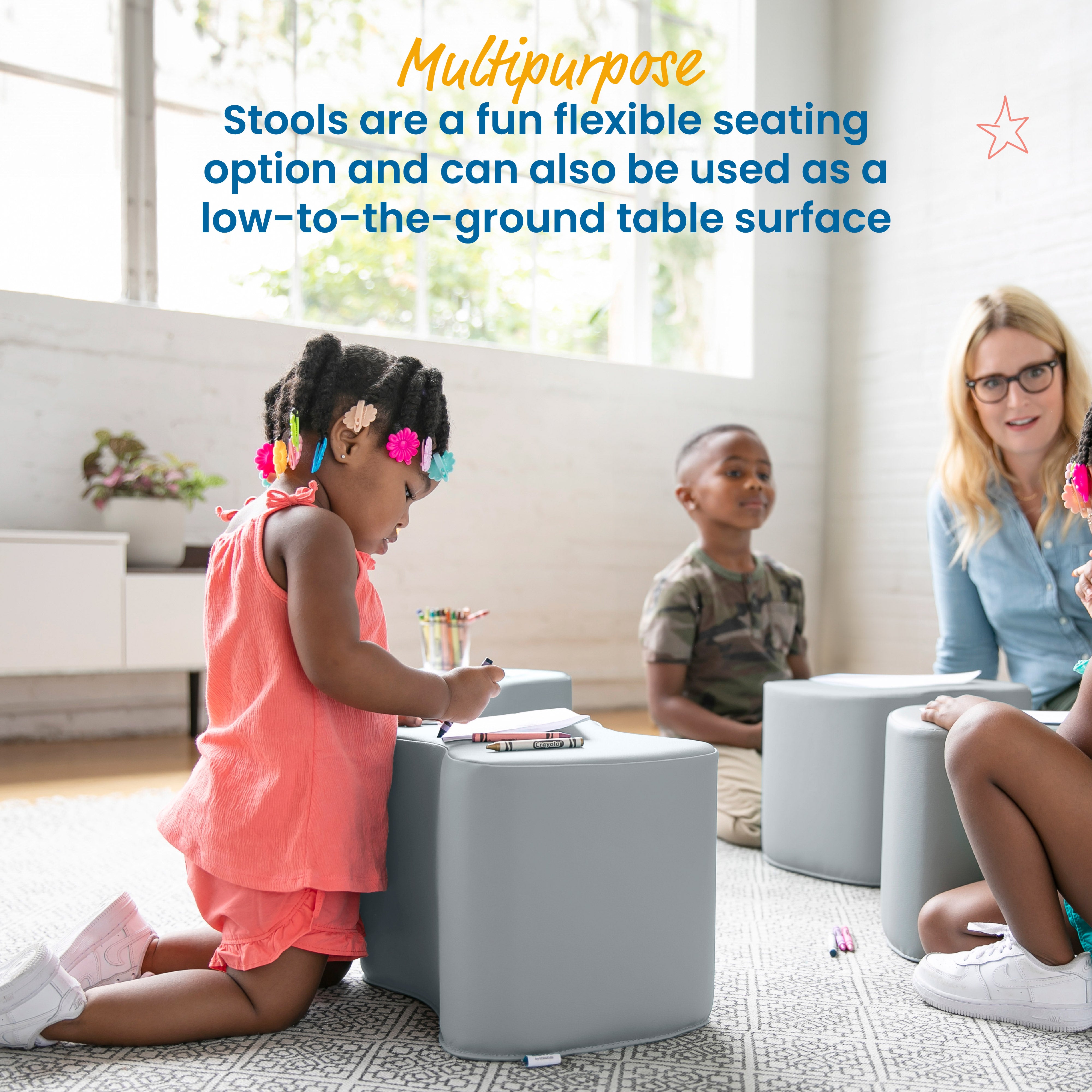 SoftZone Toddler Modular Stool Set, 2-Pack